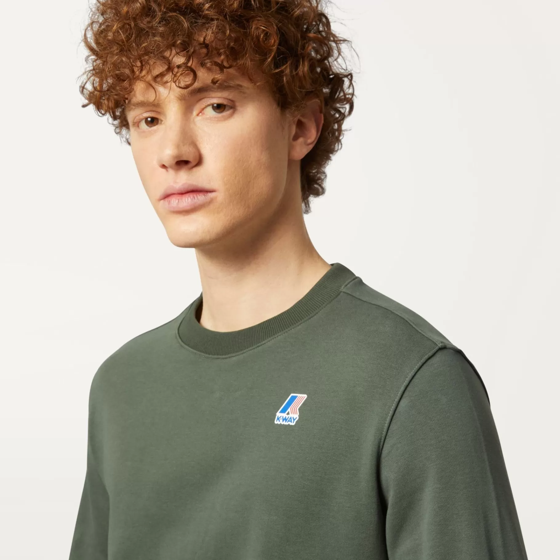 Hoodies And Sweaters*K-WAY Le Vrai Auguste Poly Cotton - Fleece - Jumper - Unisex - Green Blackish