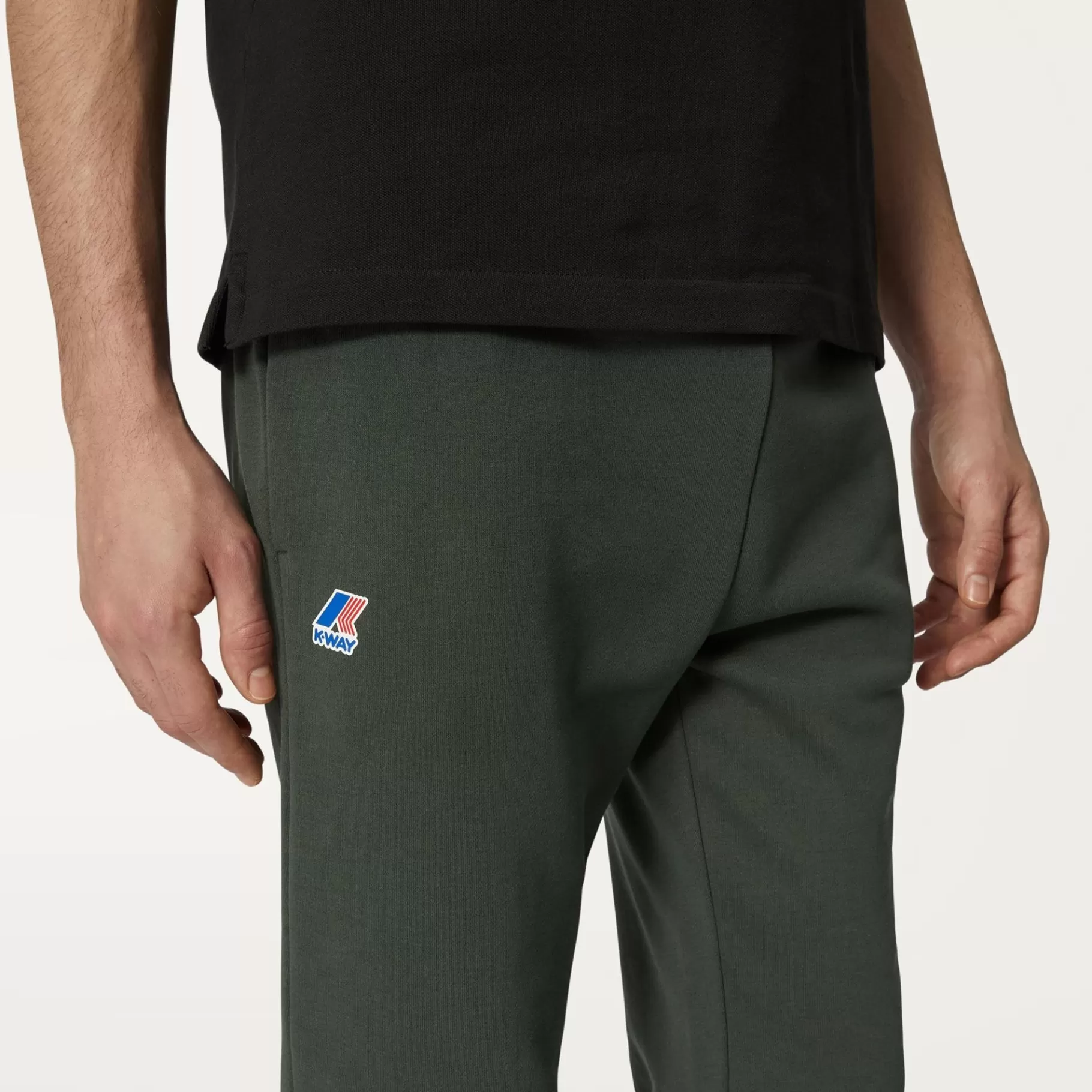 Trousers*K-WAY Le Vrai Bishop Poly Cotton - Pants - Sport Trousers - Unisex - Green Blackish