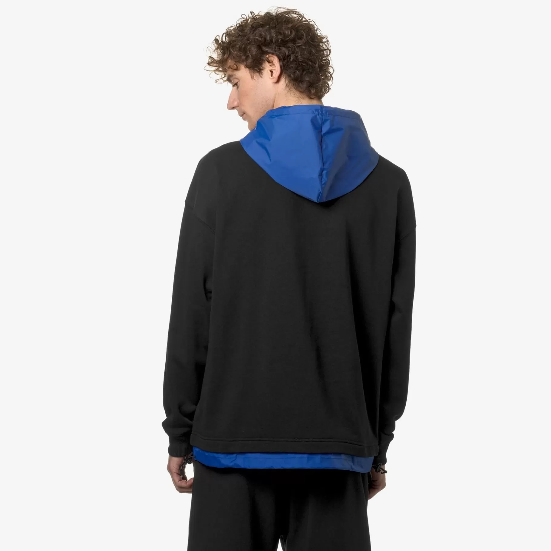 Hoodies And Sweaters*K-WAY Le Vrai Donatien Nylon Pc - Fleece - Jumper - Unisex - Black Pure-Blue Royal Marine