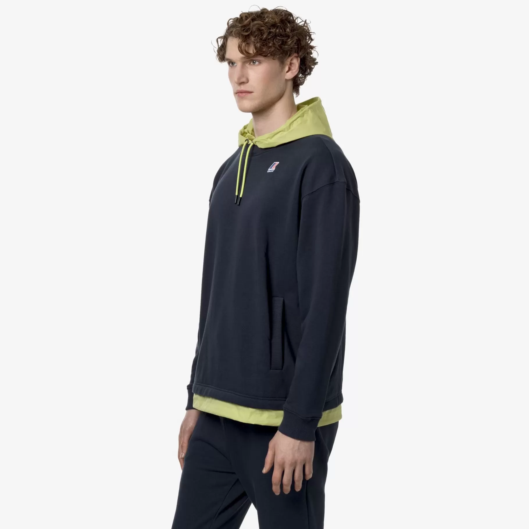 Hoodies And Sweaters*K-WAY Le Vrai Donatien Nylon Pc - Fleece - Jumper - Unisex - Blue Depth-Green Celery