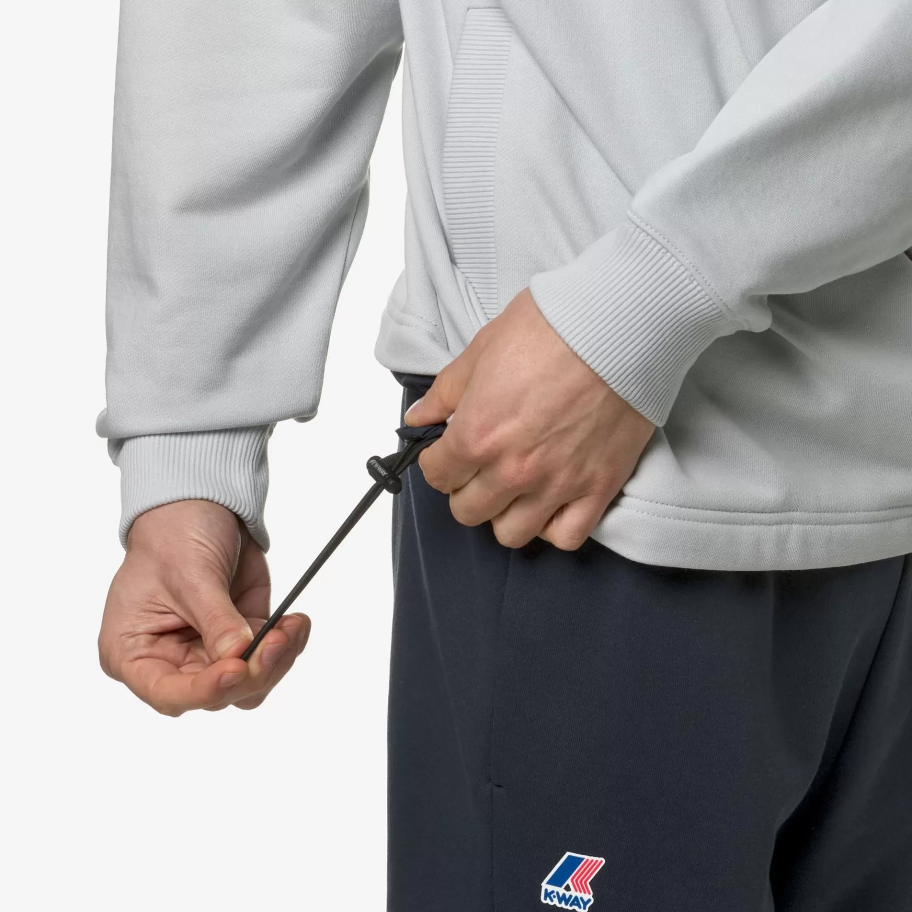 Hoodies And Sweaters*K-WAY Le Vrai Donatien Nylon Pc - Fleece - Jumper - Unisex - Grey Lt-Blue Depth