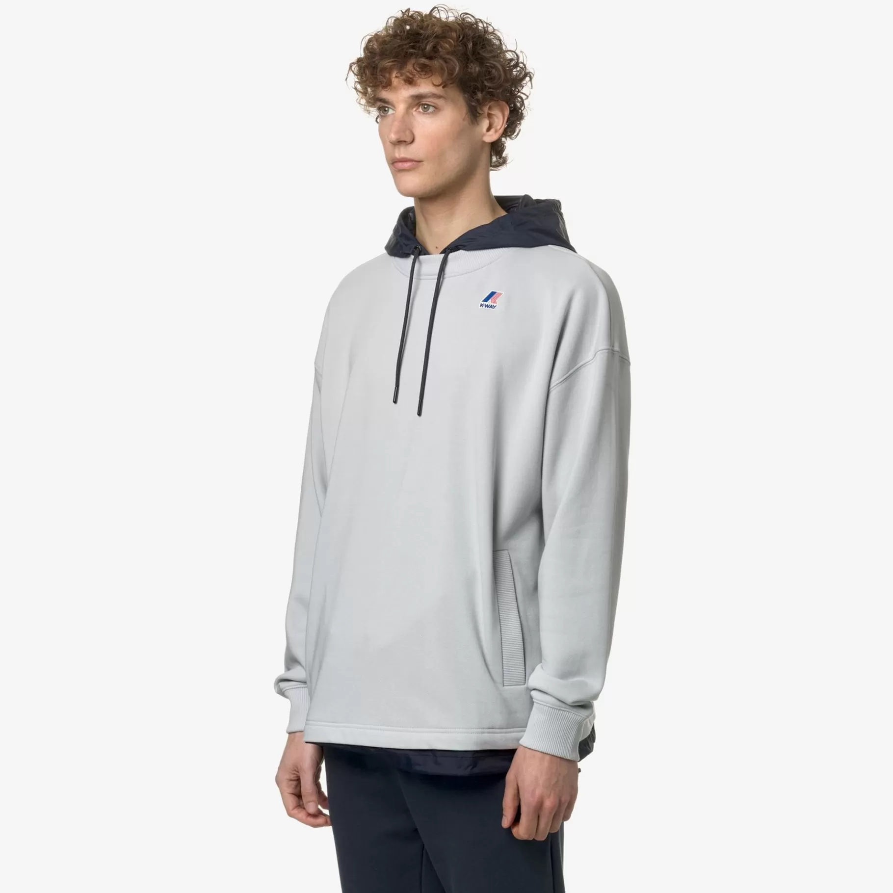 Hoodies And Sweaters*K-WAY Le Vrai Donatien Nylon Pc - Fleece - Jumper - Unisex - Grey Lt-Blue Depth