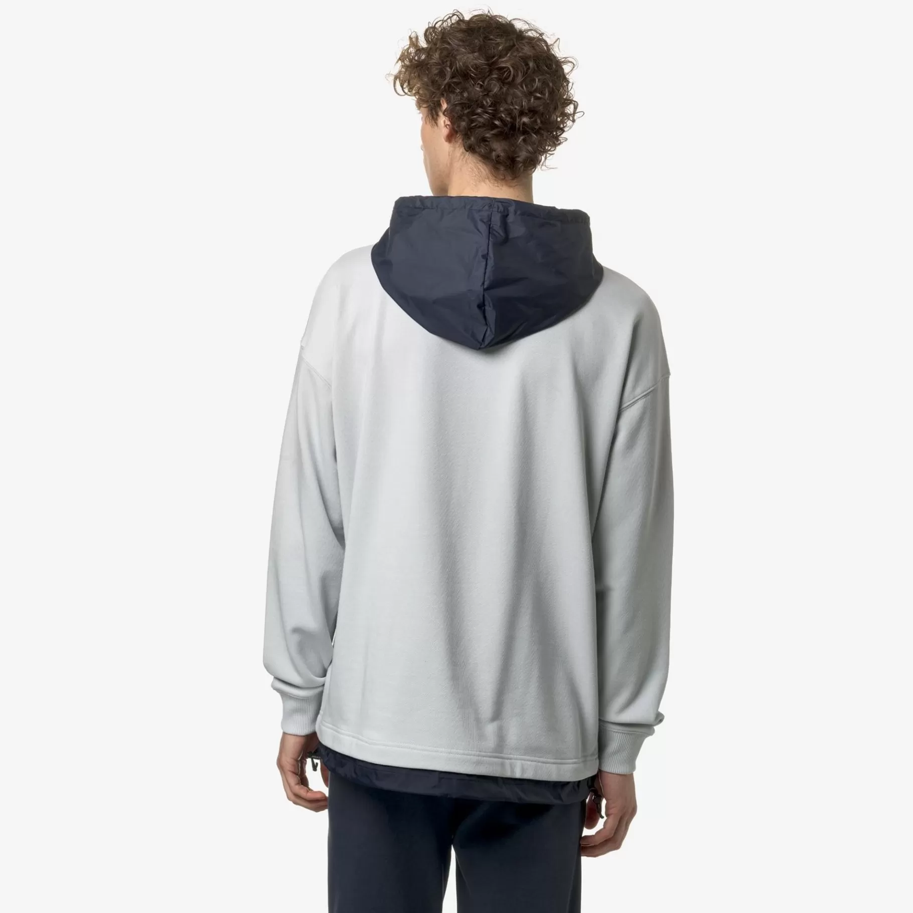 Hoodies And Sweaters*K-WAY Le Vrai Donatien Nylon Pc - Fleece - Jumper - Unisex - Grey Lt-Blue Depth
