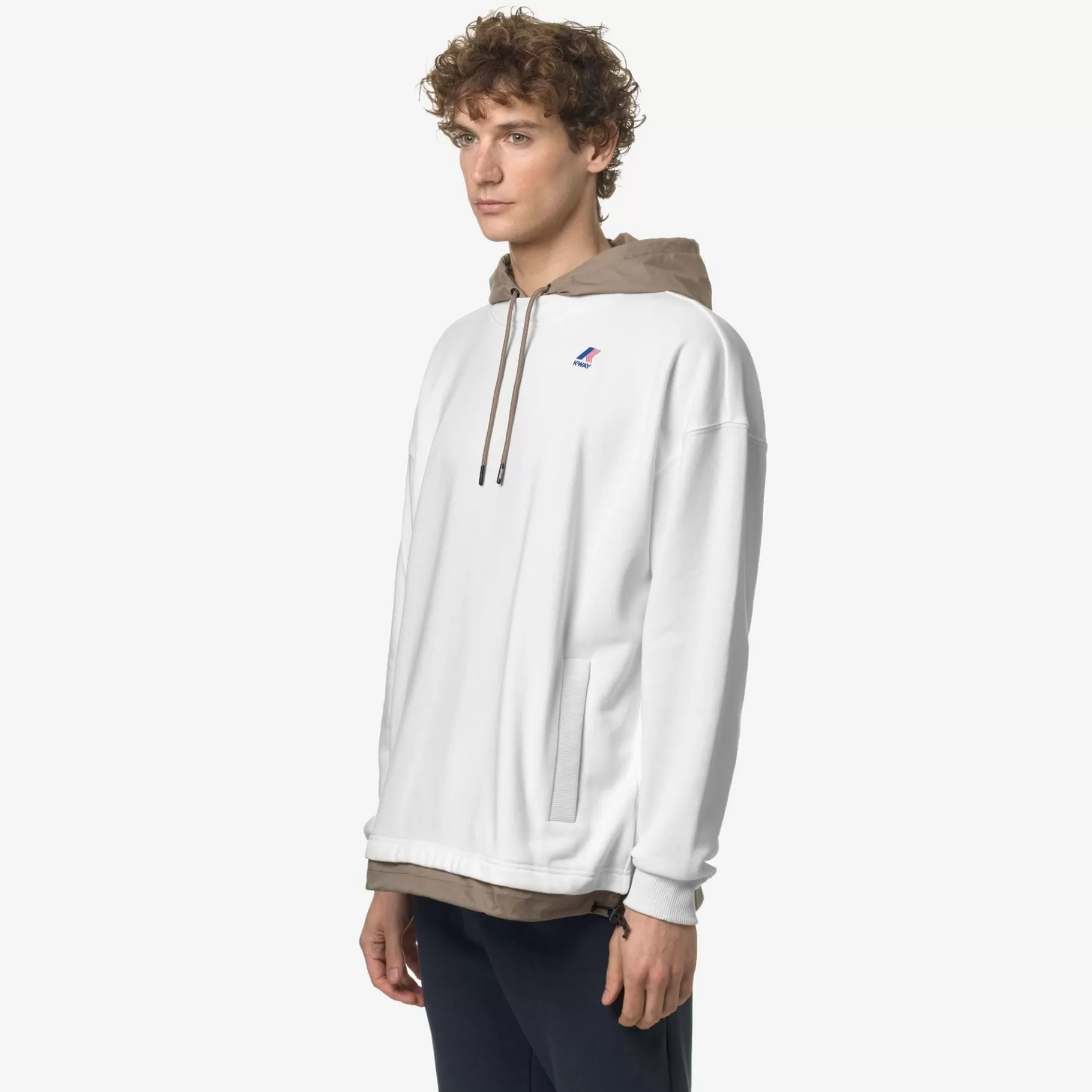 Hoodies And Sweaters*K-WAY Le Vrai Donatien Nylon Pc - Fleece - Jumper - Unisex - White-Beige Taupe