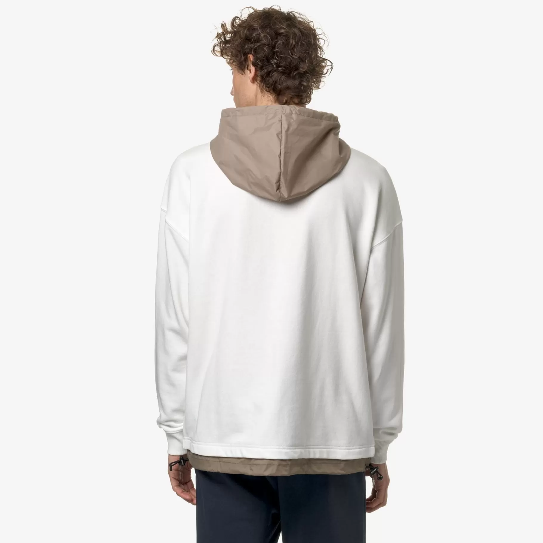 Hoodies And Sweaters*K-WAY Le Vrai Donatien Nylon Pc - Fleece - Jumper - Unisex - White-Beige Taupe