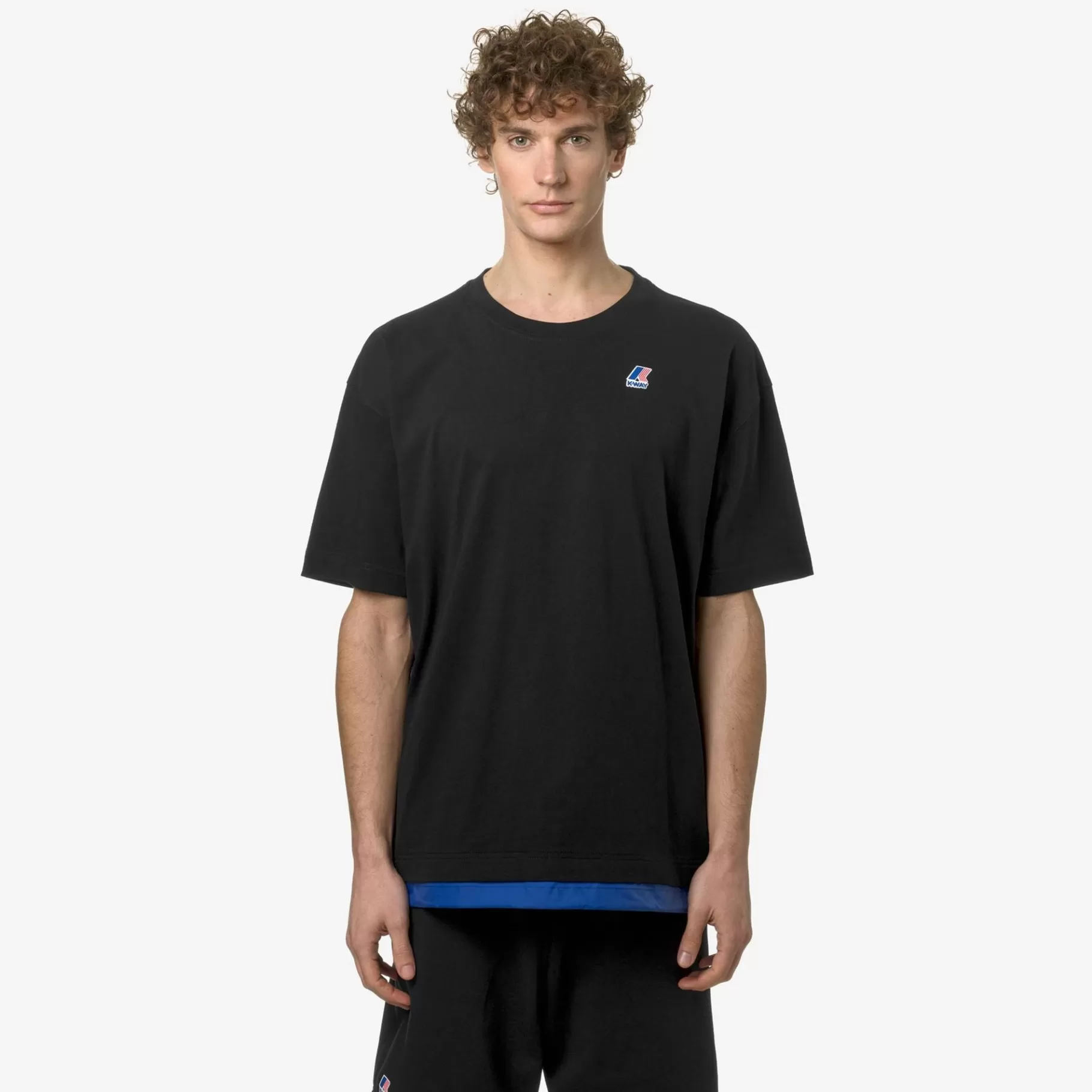 T-Shirt*K-WAY Le Vrai Serille Nylon Pc - T-Shirtstop - T-Shirt - Unisex - Black Pure-Blue Royal Marine