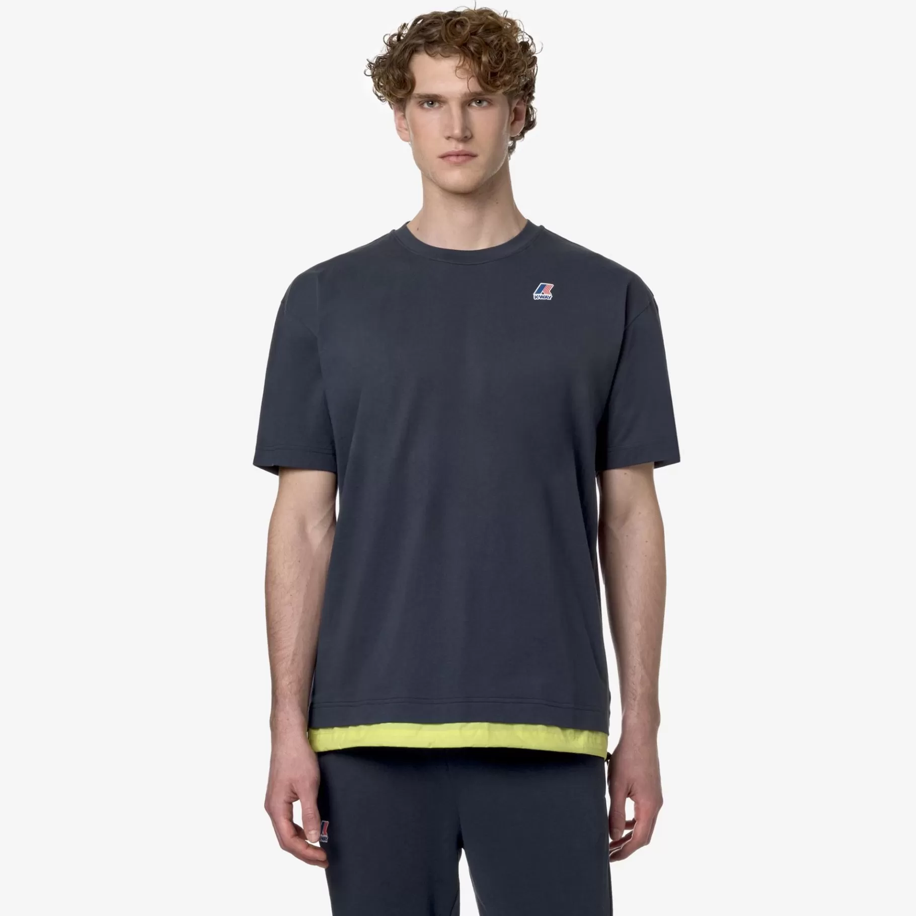 T-Shirt*K-WAY Le Vrai Serille Nylon Pc - T-Shirtstop - T-Shirt - Unisex - Blue Depth-Green Celery