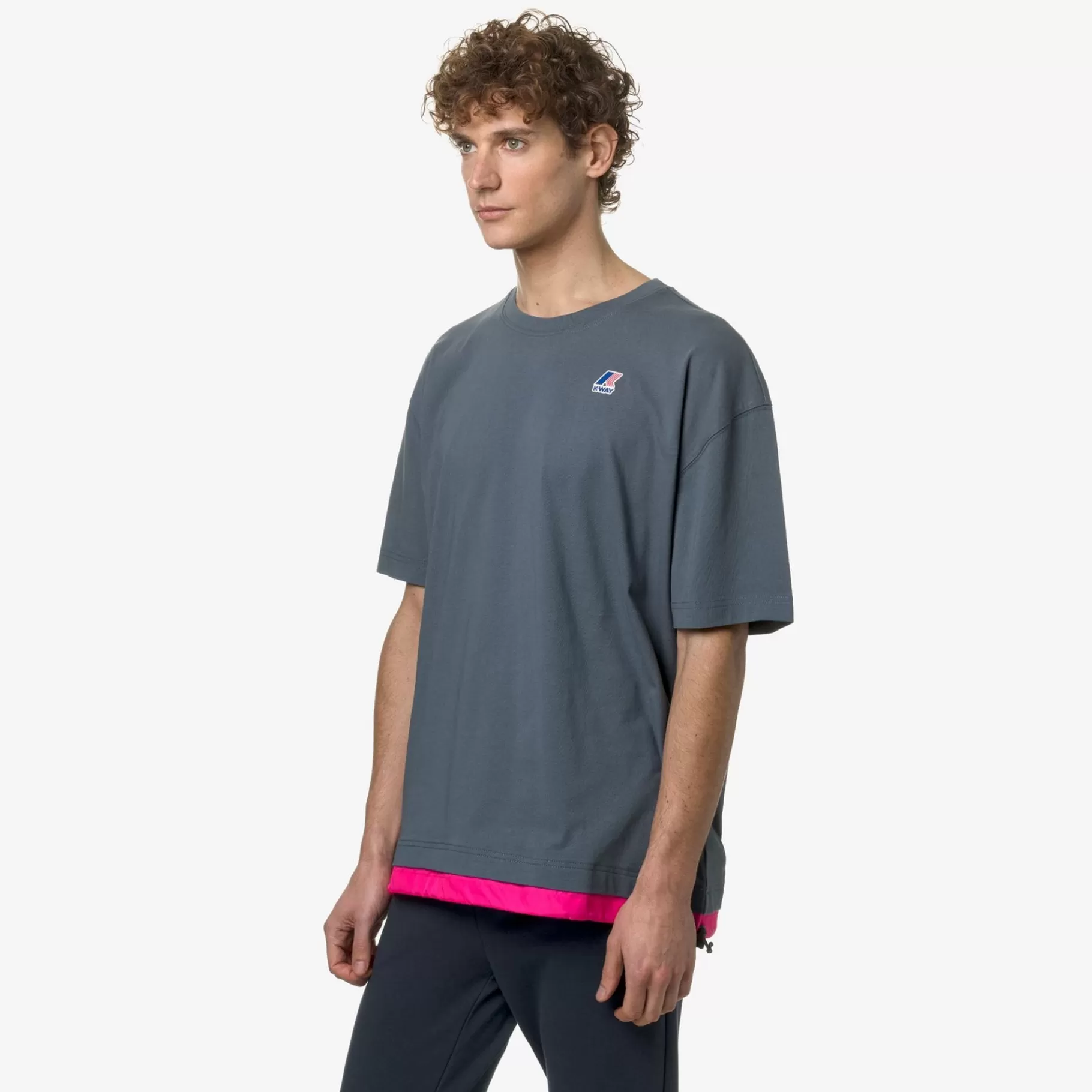 T-Shirt*K-WAY Le Vrai Serille Nylon Pc - T-Shirtstop - T-Shirt - Unisex - Grey Everest-Pink Intense