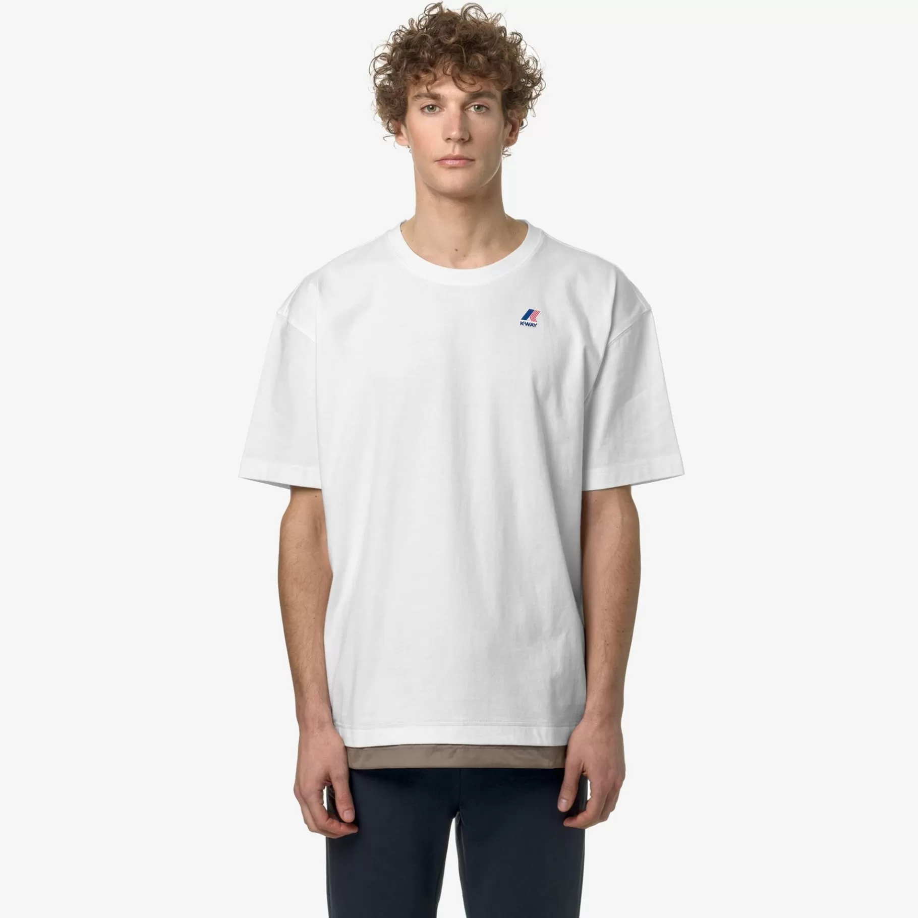T-Shirt*K-WAY Le Vrai Serille Nylon Pc - T-Shirtstop - T-Shirt - Unisex - White-Beige Taupe