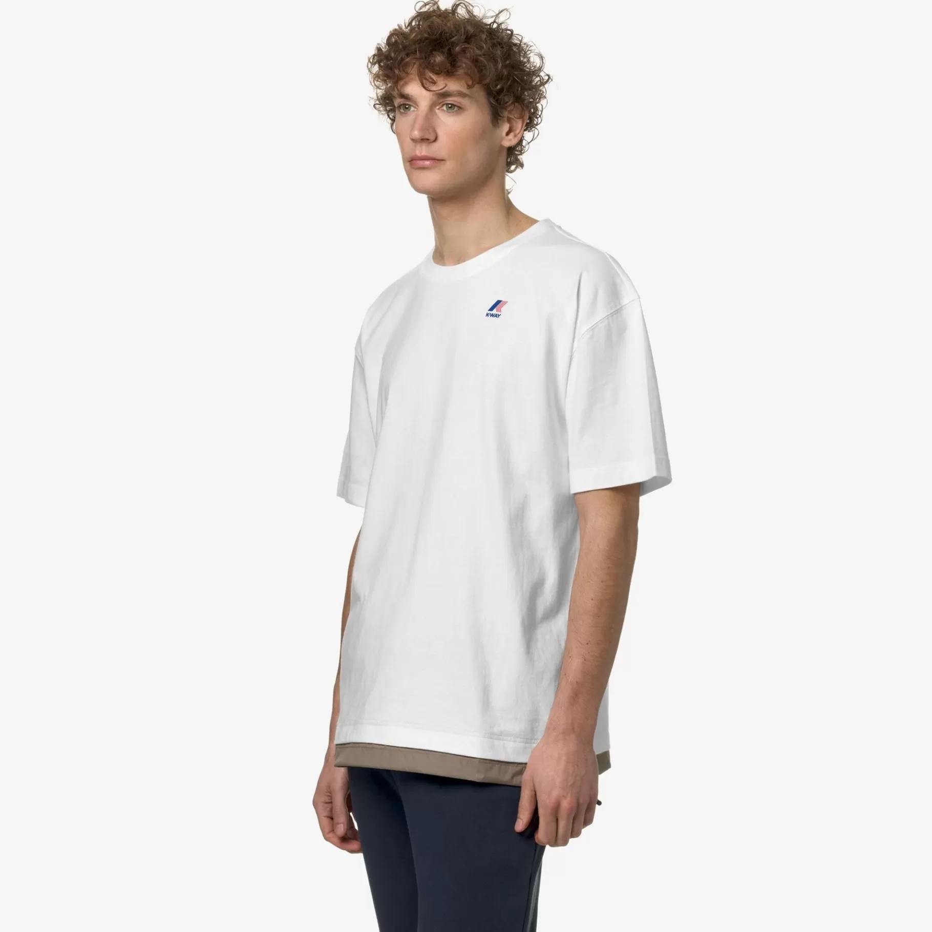 T-Shirt*K-WAY Le Vrai Serille Nylon Pc - T-Shirtstop - T-Shirt - Unisex - White-Beige Taupe
