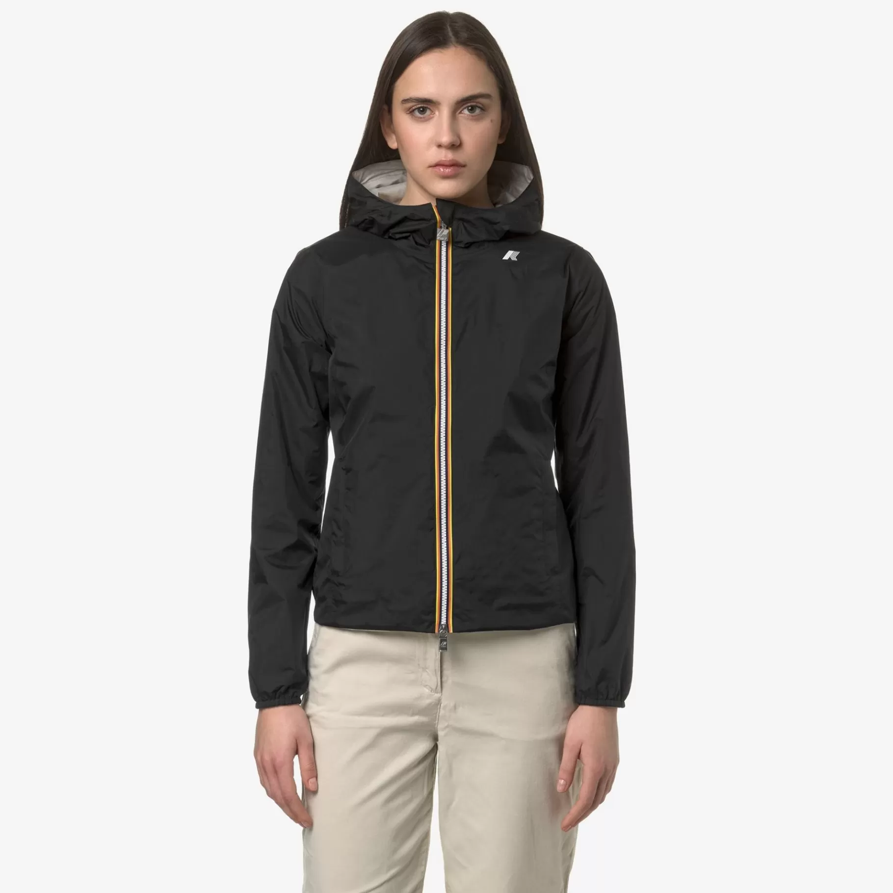 Short Jackets*K-WAY Lily Plus.2 Reversible - Jackets - Short - Woman - Black P-Beige Lt