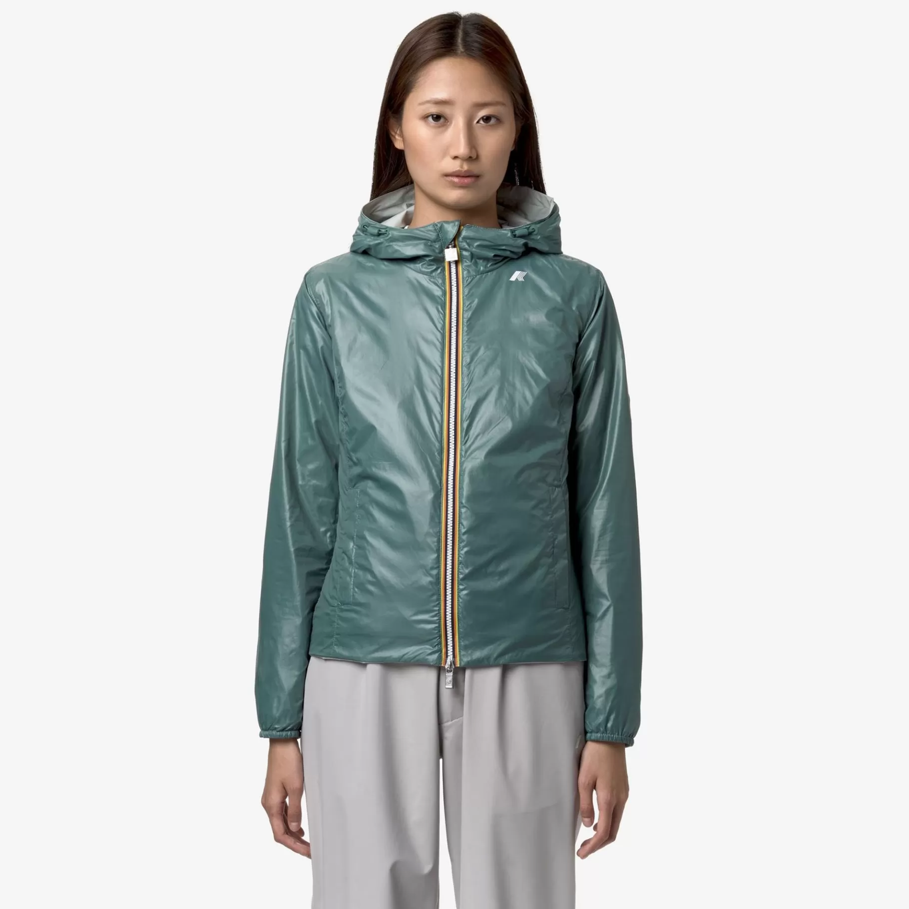 Short Jackets*K-WAY Lily Plus.2 Reversible - Jackets - Short - Woman - Grey S-Green P