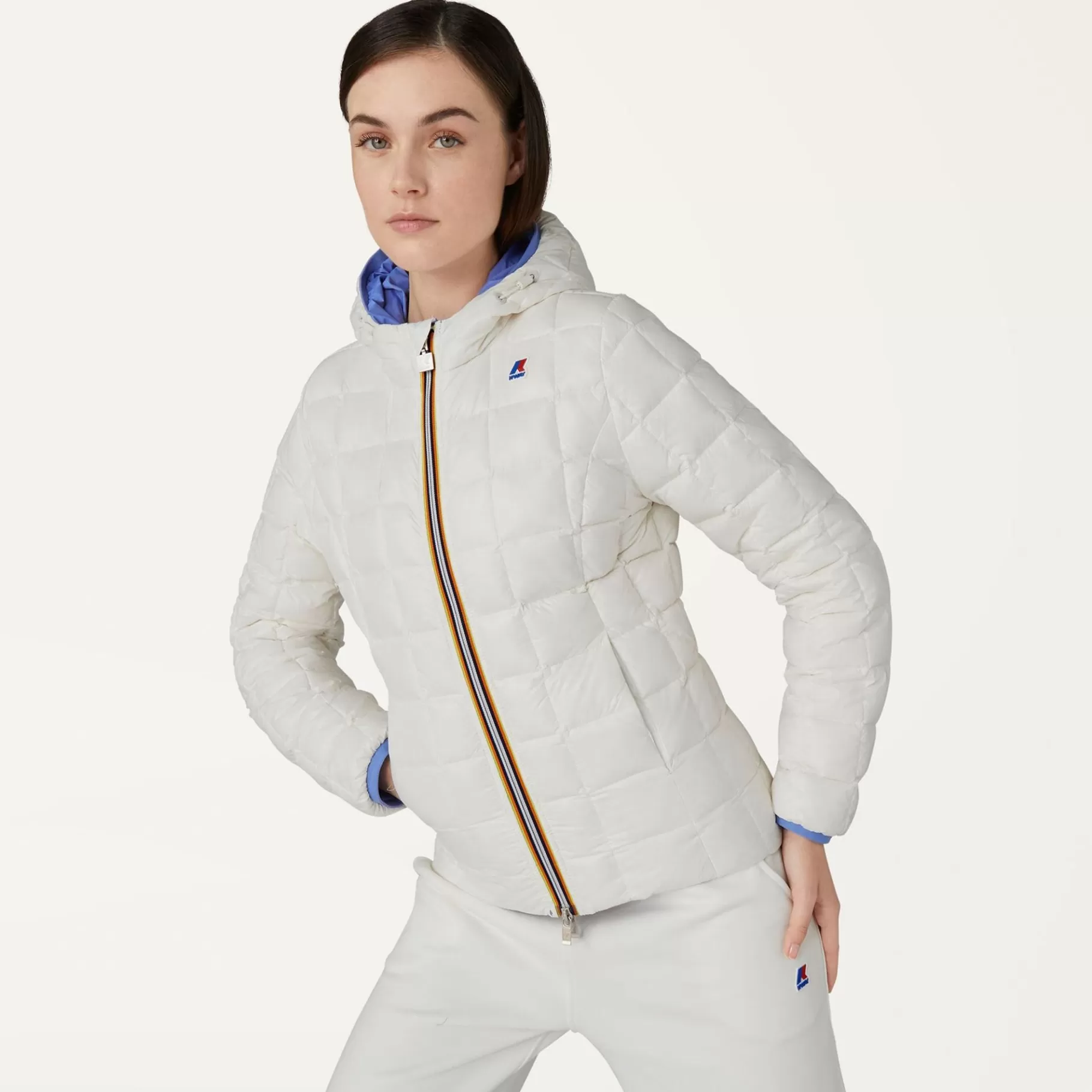 Short Jackets*K-WAY Lily Thermo Plus.2 Reversible - Jackets - Short - Woman - Azure Dk-White Milk