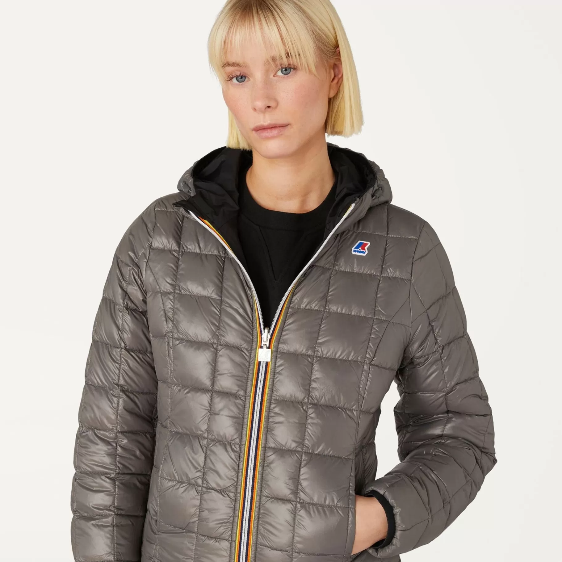 Short Jackets*K-WAY Lily Thermo Plus.2 Reversible - Jackets - Short - Woman - Black Pure-Grey Smoked