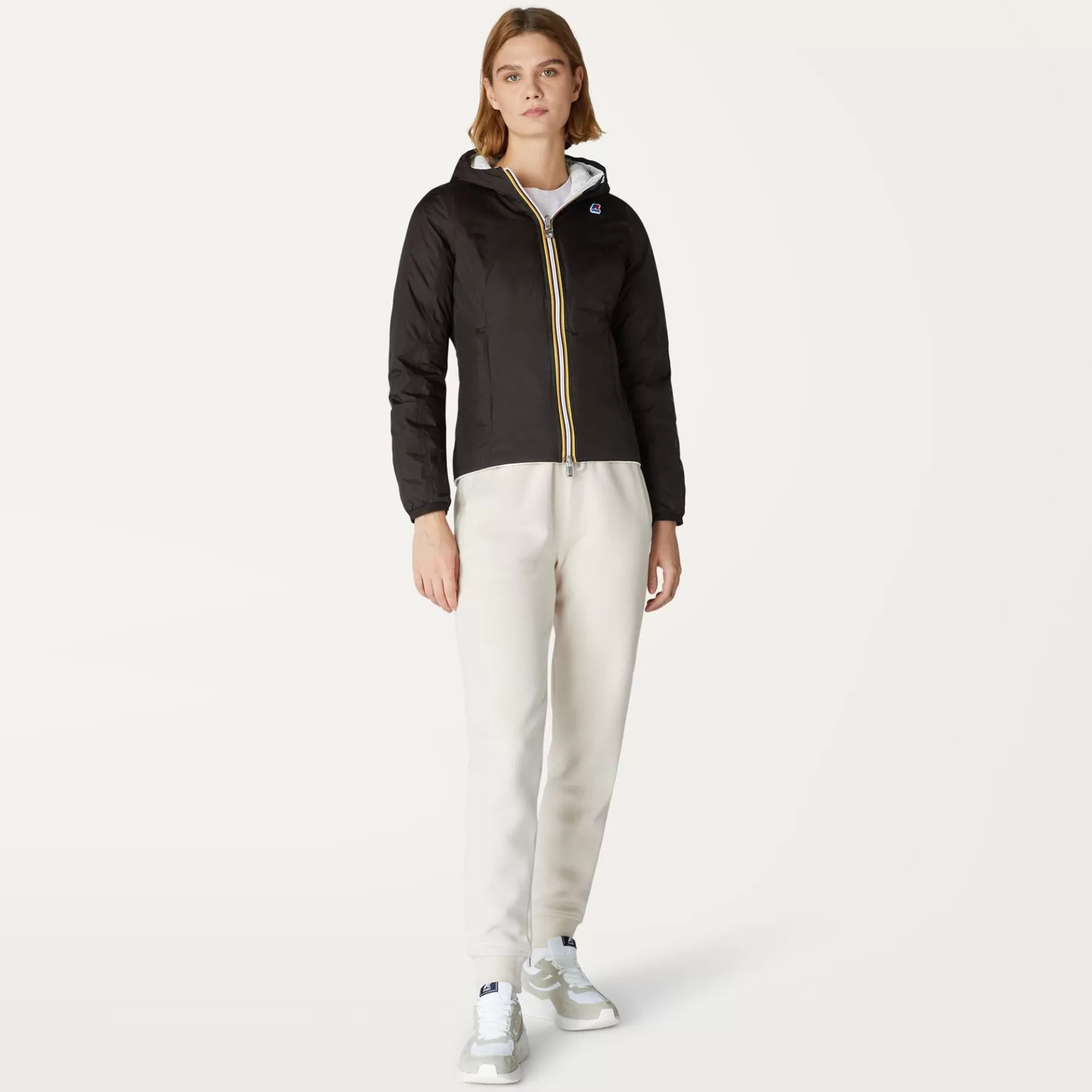 Short Jackets*K-WAY Lily Thermo Plus.2 Reversible - Jackets - Short - Woman - Black Pure-White Milk