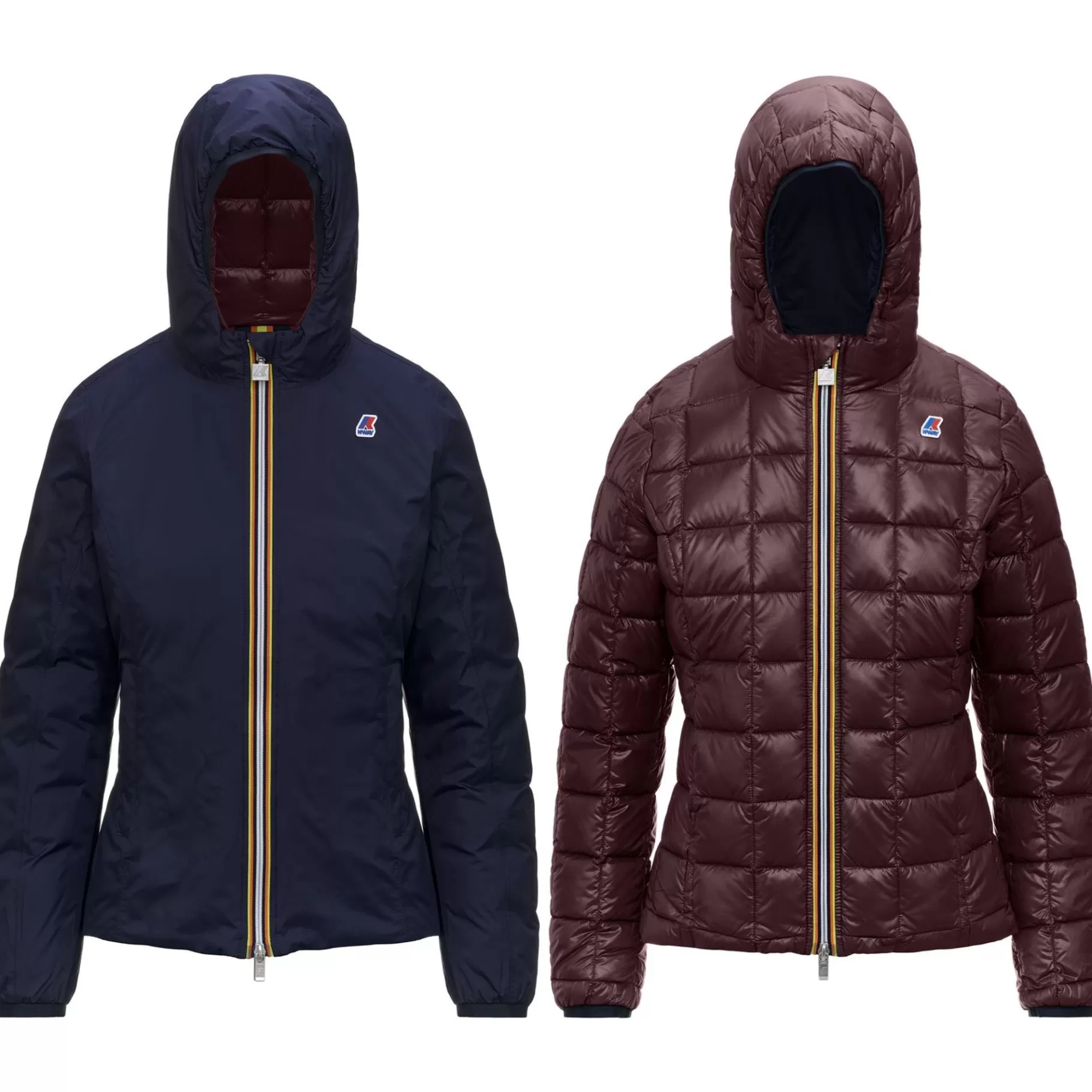 Short Jackets*K-WAY Lily Thermo Plus.2 Reversible - Jackets - Short - Woman - Blue Depth-Brown Blackened