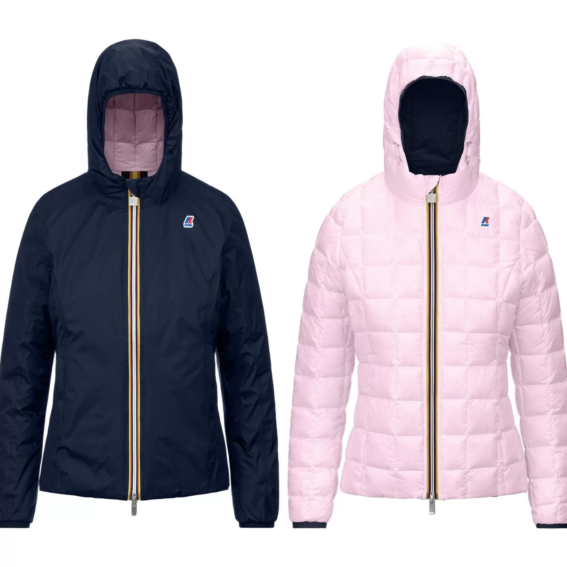 Short Jackets*K-WAY Lily Thermo Plus.2 Reversible - Jackets - Short - Woman - Blue Depth-Pink Soft Lilla