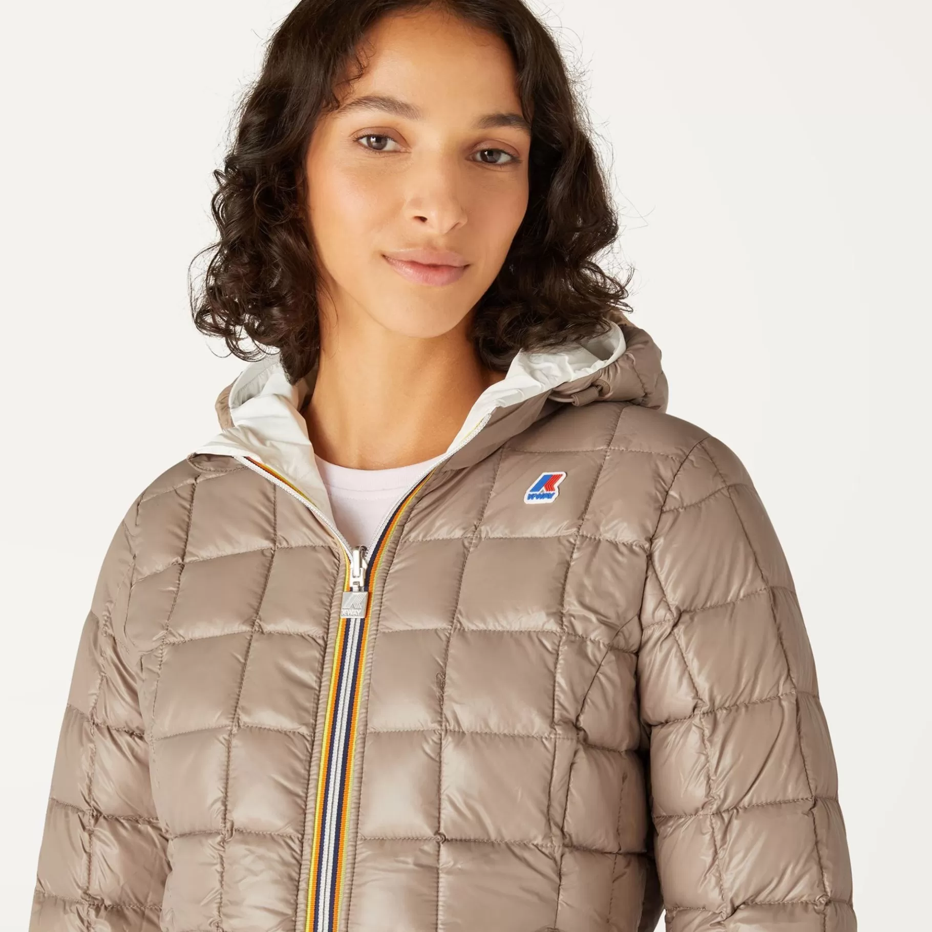 Short Jackets*K-WAY Lily Thermo Plus.2 Reversible - Jackets - Short - Woman - White Milk-Beige Taupe