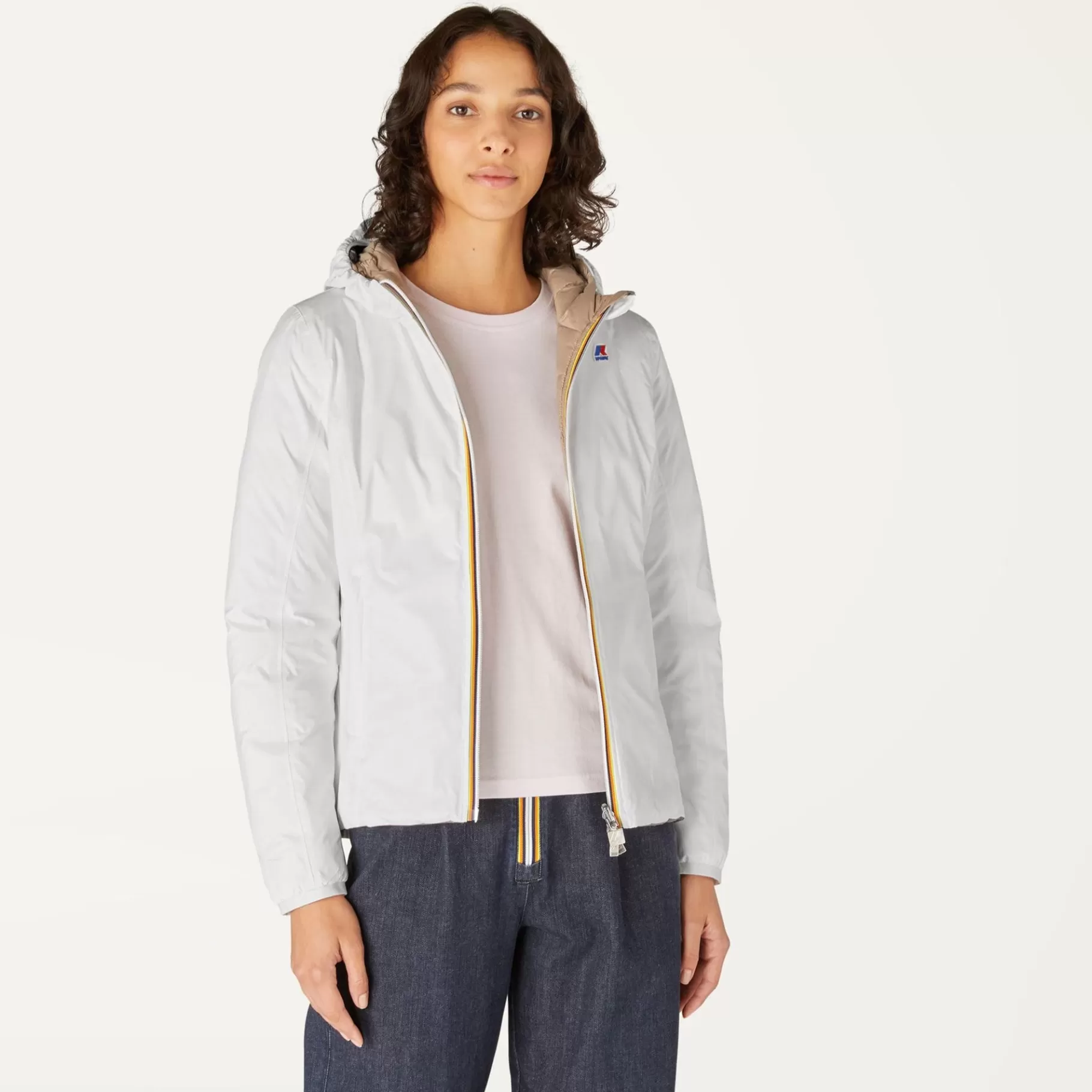 Short Jackets*K-WAY Lily Thermo Plus.2 Reversible - Jackets - Short - Woman - White Milk-Beige Taupe
