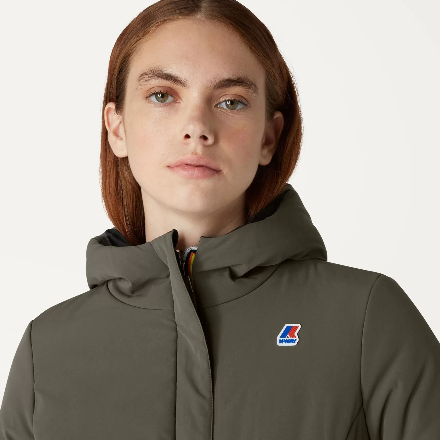 Short Jackets*K-WAY Lily Warm Reversible - Jackets - Short - Woman - Black Pure-Green Blackish