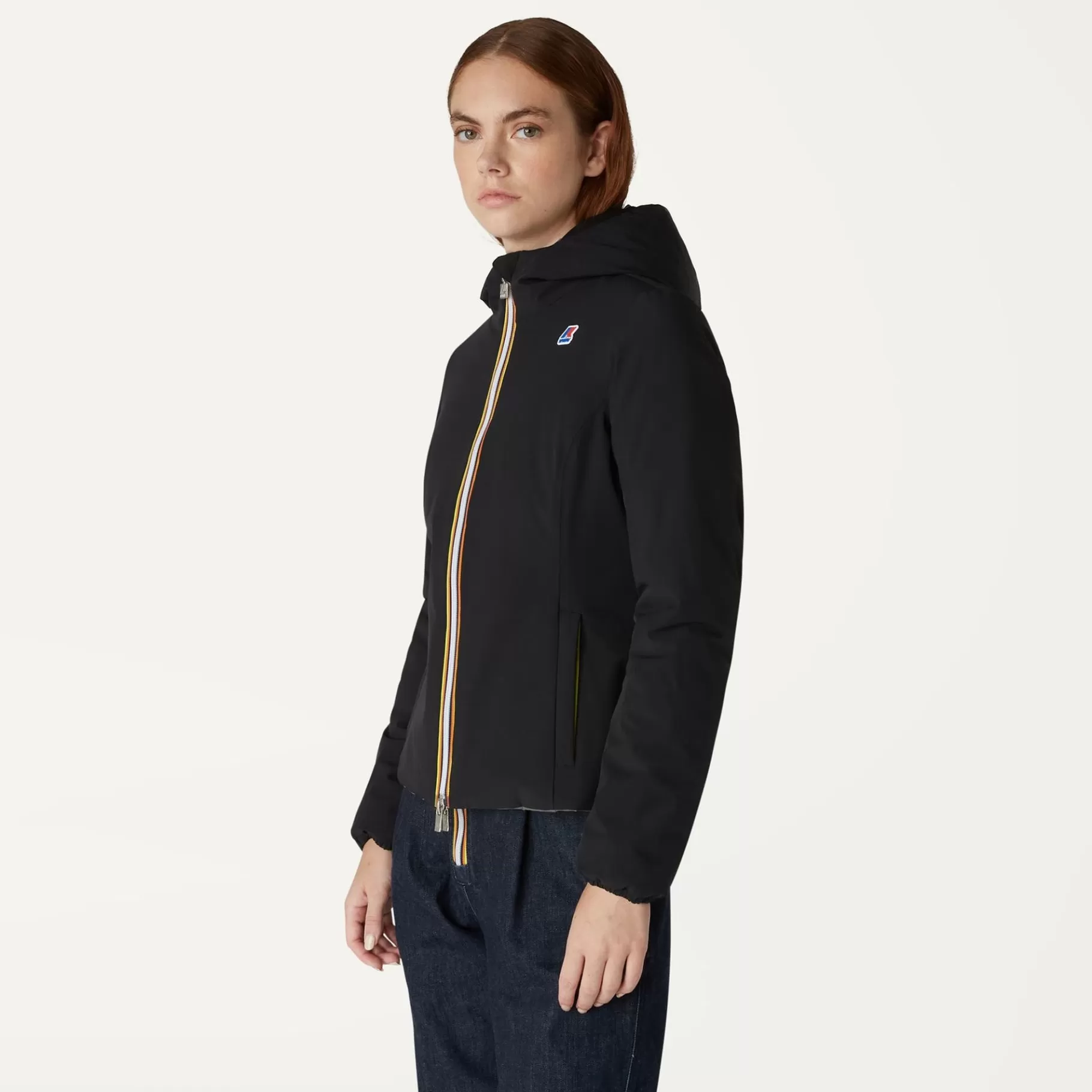 Short Jackets*K-WAY Lily Warm Reversible - Jackets - Short - Woman - Black Pure-Green Blackish