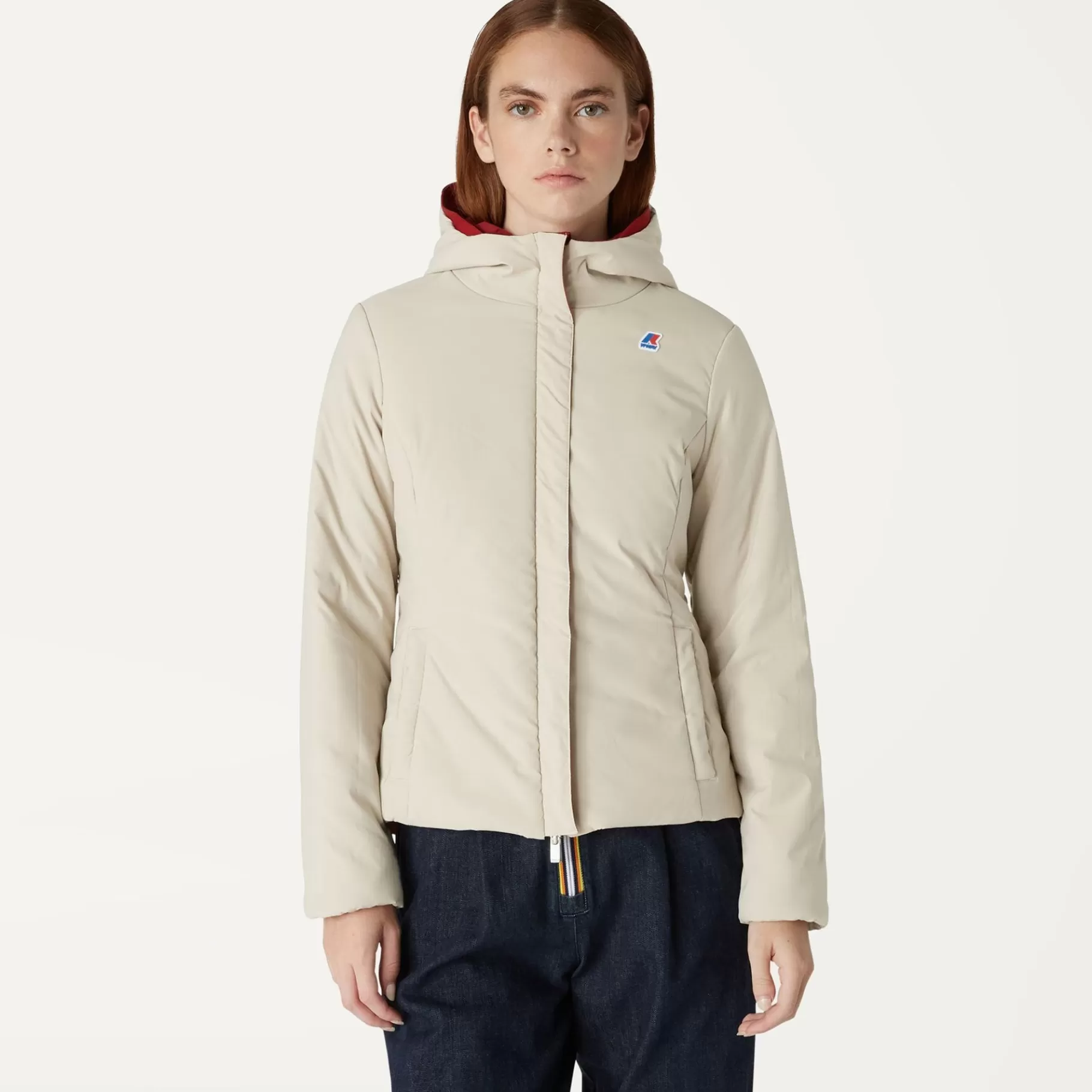 Short Jackets*K-WAY Lily Warm Reversible - Jackets - Short - Woman - Red Dk Tomato-Beige Grey