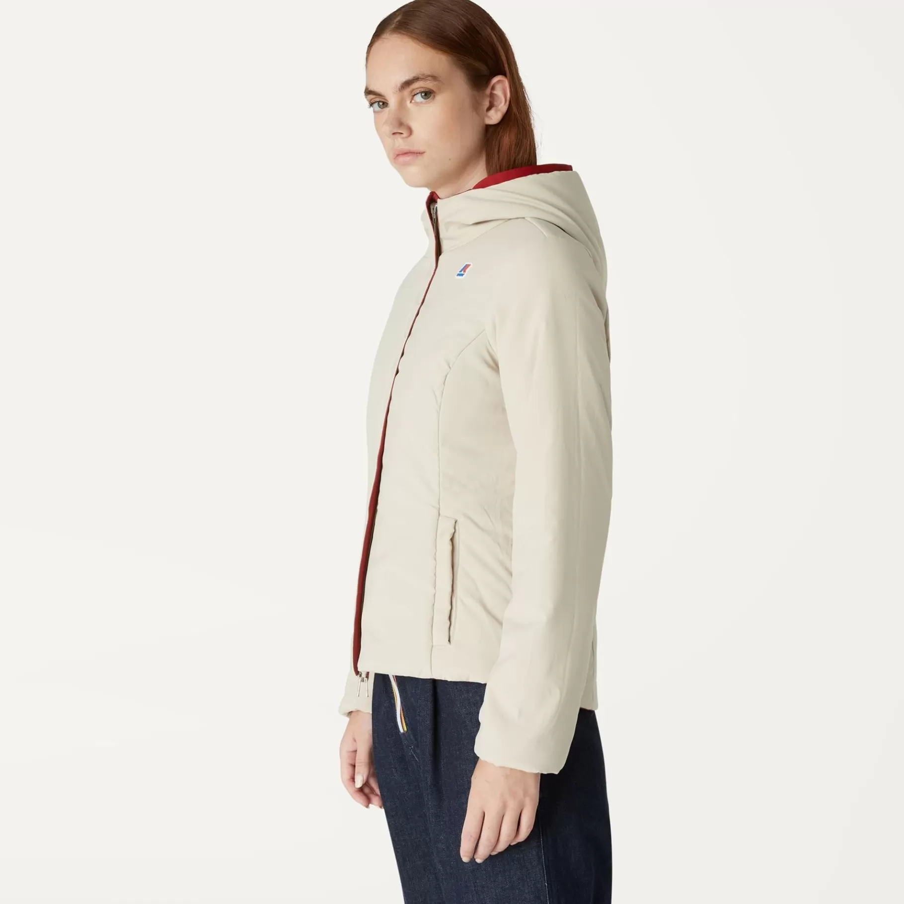 Short Jackets*K-WAY Lily Warm Reversible - Jackets - Short - Woman - Red Dk Tomato-Beige Grey