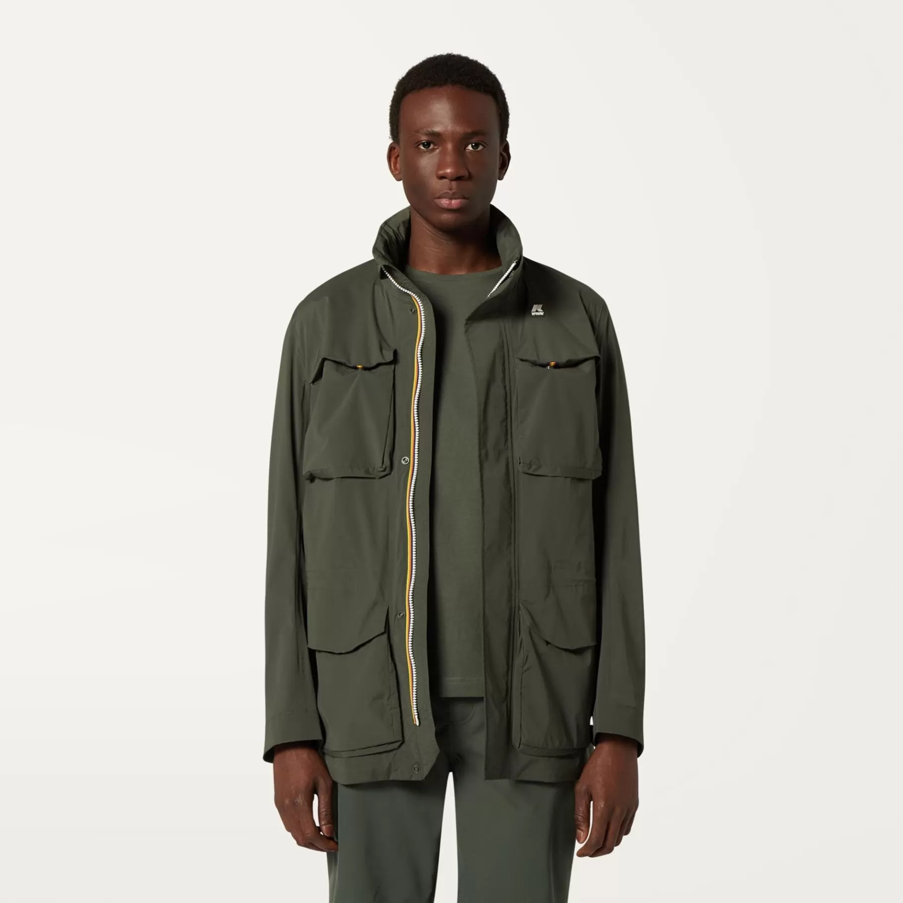 Short Jackets*K-WAY Manphy Stretch Nylon Jersey - Jackets - Short - Man - Green Blackish