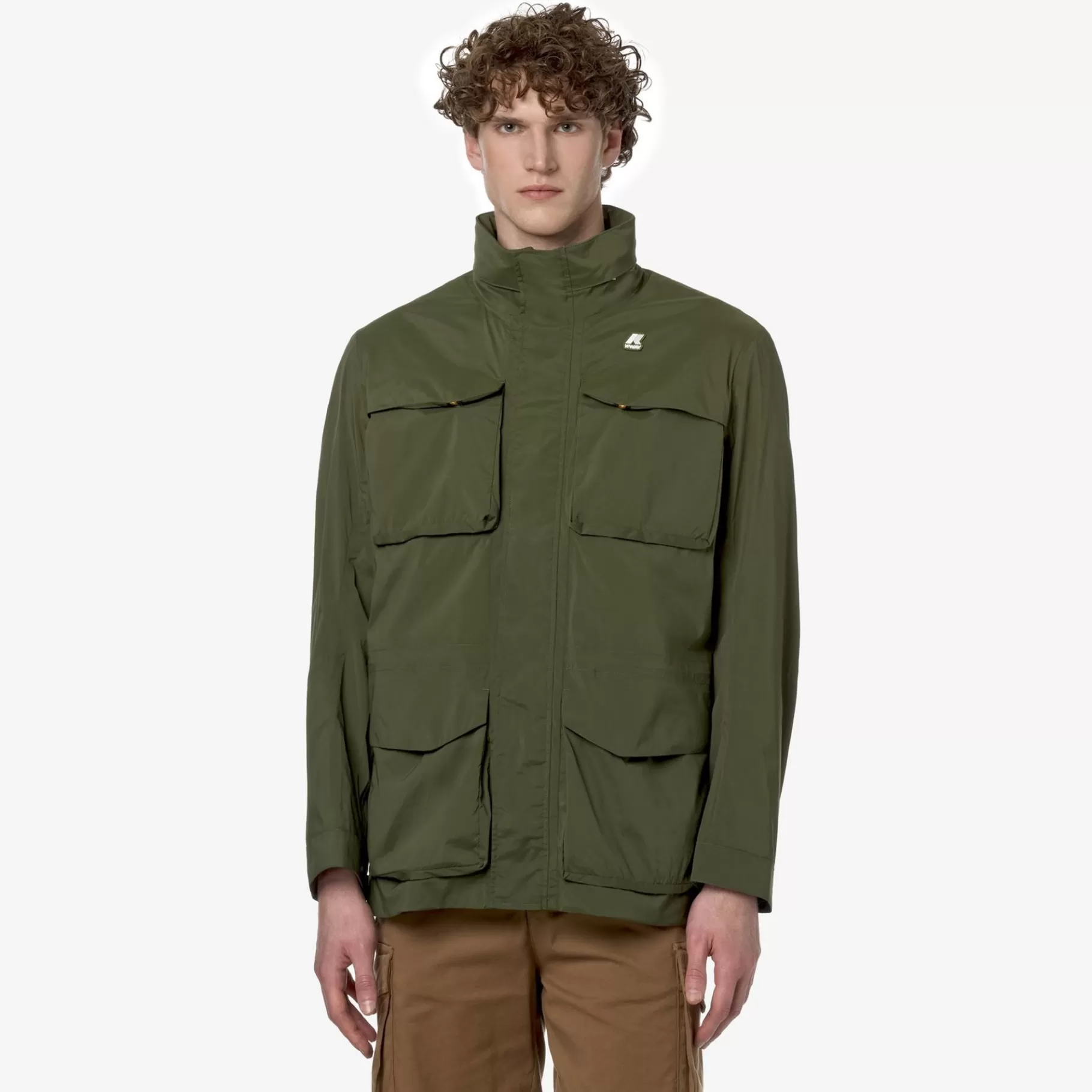 Short Jackets*K-WAY Manphy Stretch Nylon Jersey - Jackets - Short - Man - Green Cypress