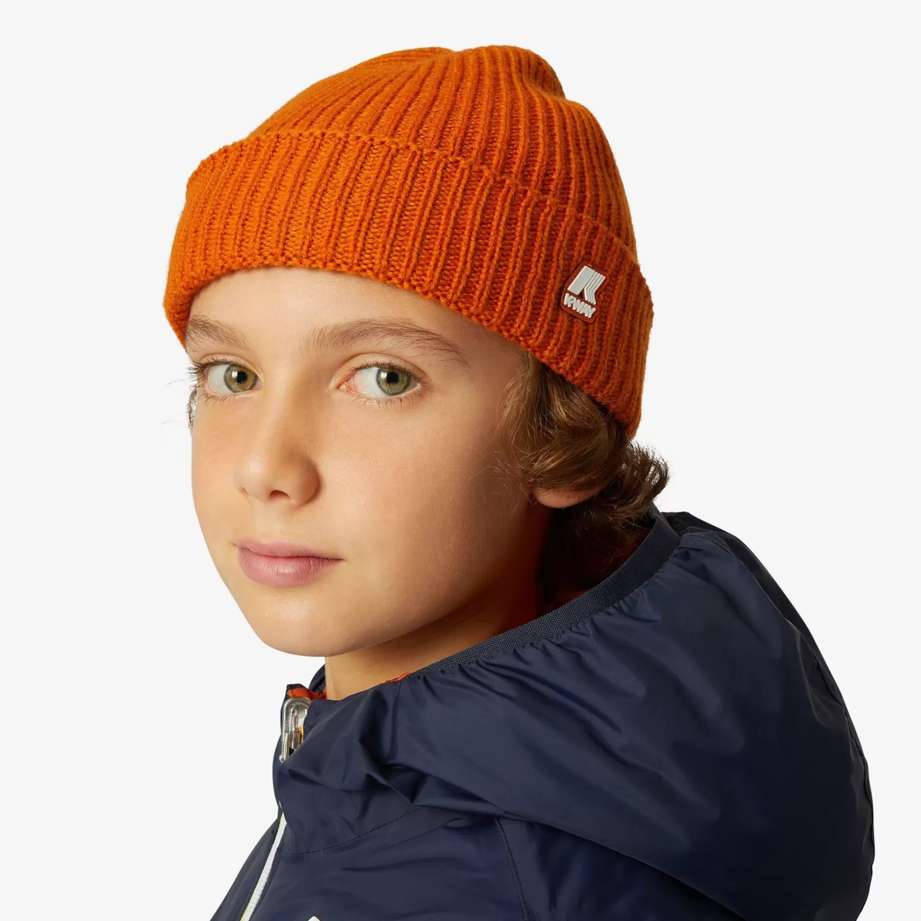 Beanies And Hats*K-WAY P. Brice Cardigan Stitch - Headwear - Hat - Kid Unisex - Orange Rust