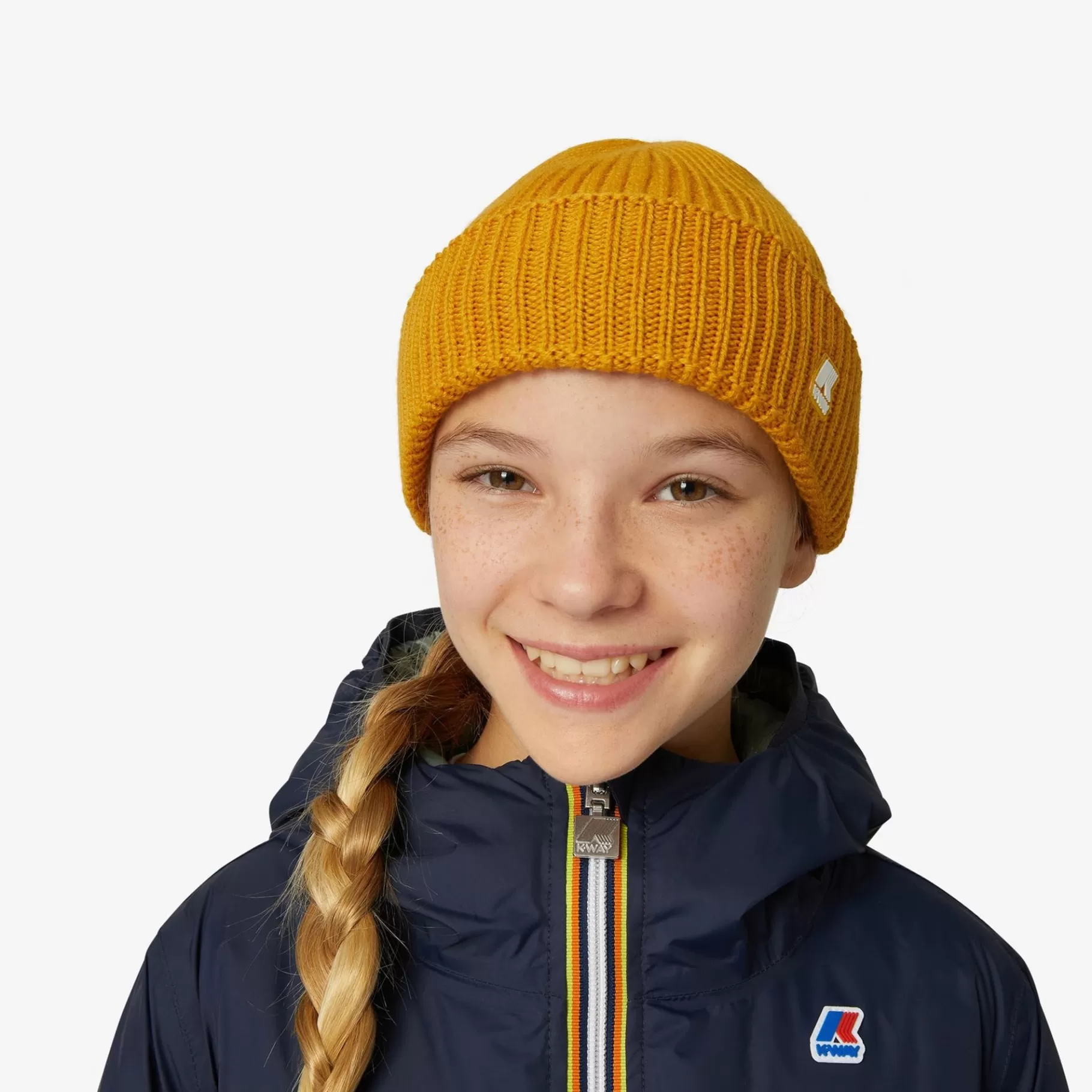 Beanies And Hats*K-WAY P. Brice Cardigan Stitch - Headwear - Hat - Kid Unisex - Yellow Sunflower