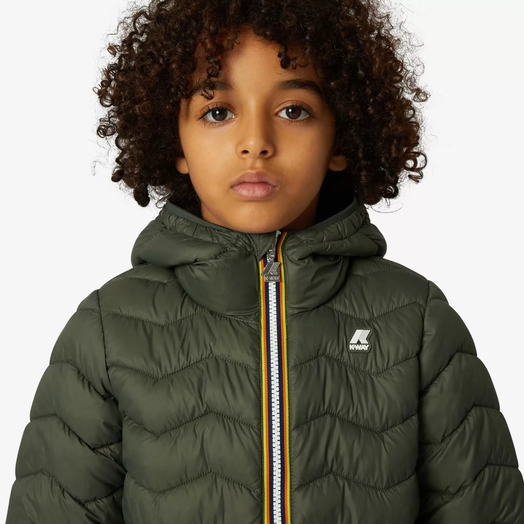 Short Jackets*K-WAY P. Jack Quilted Warm - Jackets - Short - Boy - Green Blackish
