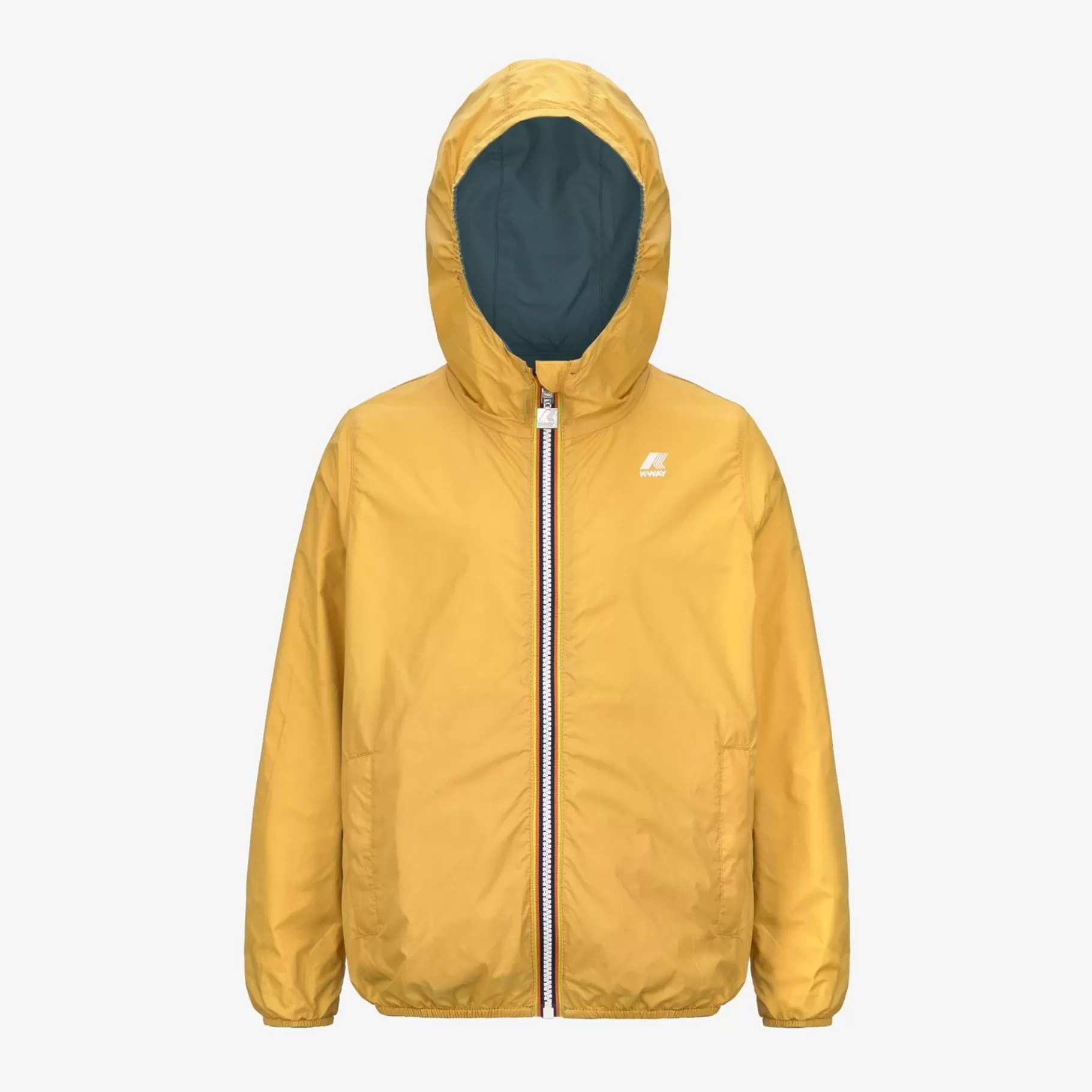 Short Jackets*K-WAY P. Jake Plus.2 Reversible - Jackets - Short - Boy - Green Palm-Yellow Mimosa