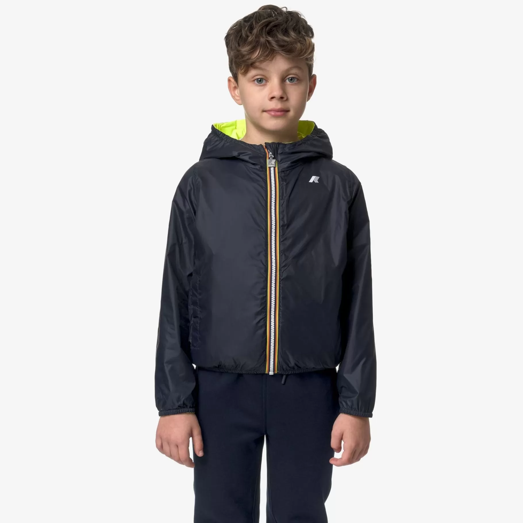 Short Jackets*K-WAY P. Jakeeco Plus Reversible Fluo - Jackets - Short - Boy - Yellow Fluo