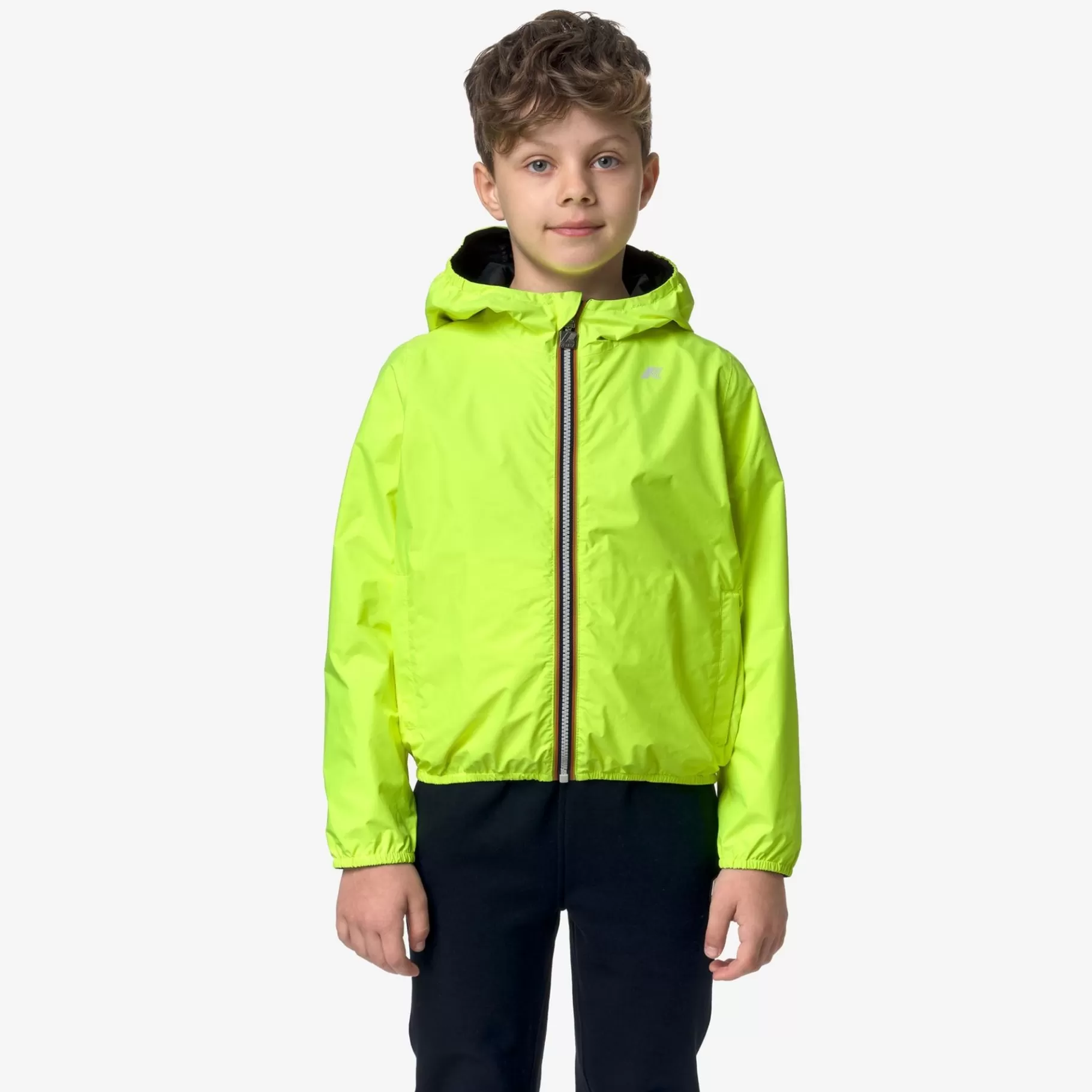 Short Jackets*K-WAY P. Jakeeco Plus Reversible Fluo - Jackets - Short - Boy - Yellow Fluo