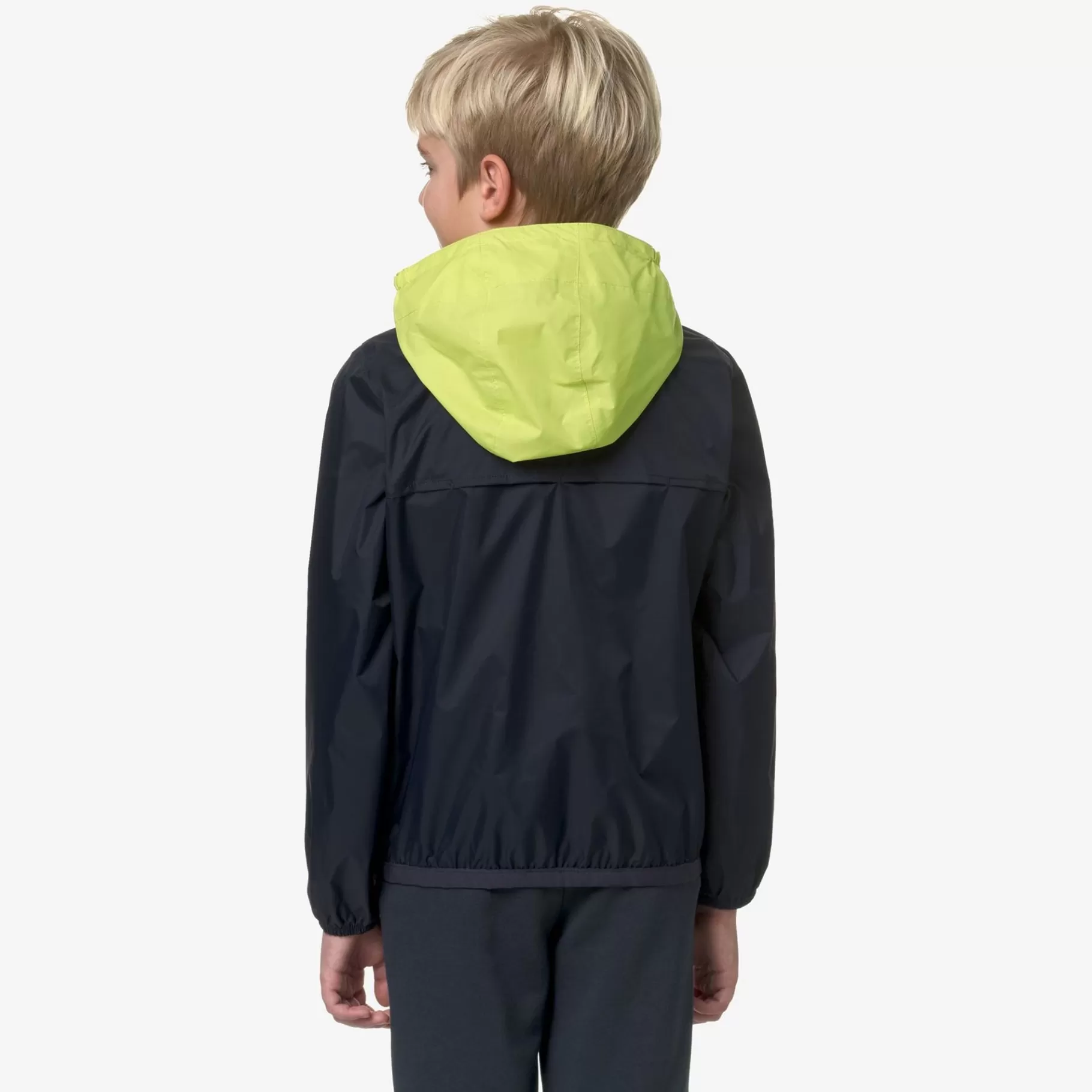Coats And Long Jackets*K-WAY P. Le Vrai 3.0 Claude - Jackets - Mid - Kid Unisex - Blue Depth-Green Celery