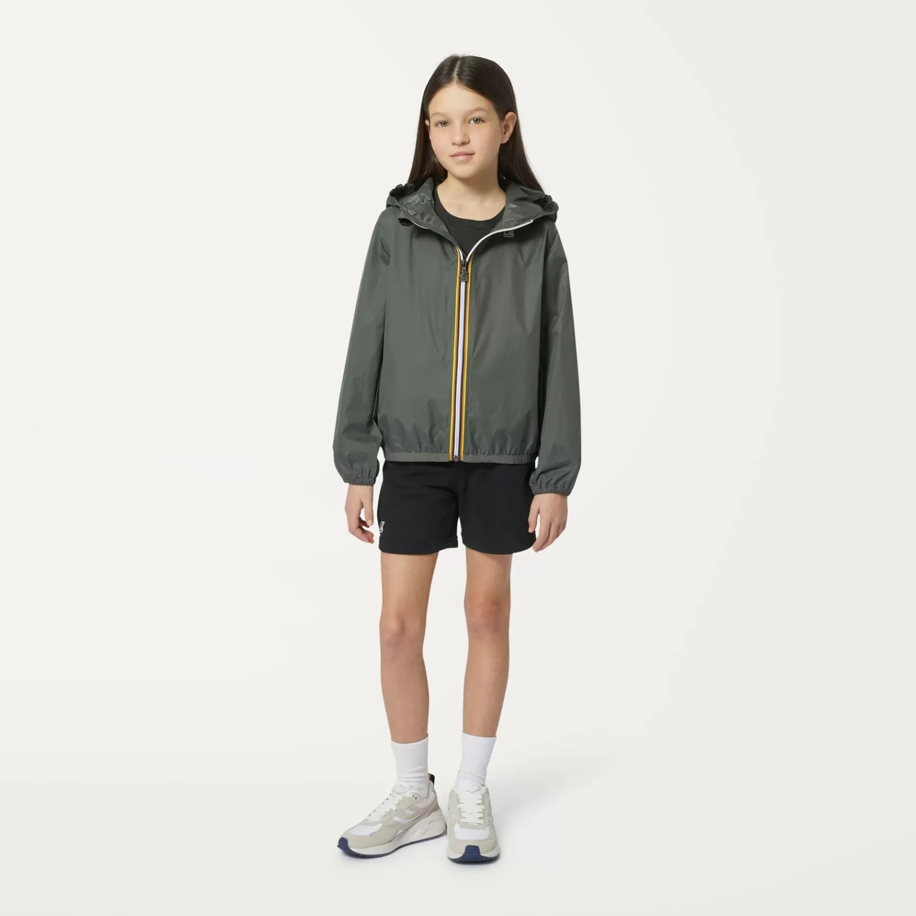Coats And Long Jackets*K-WAY P. Le Vrai 3.0 Claude - Jackets - Mid - Kid Unisex - Green Blackish