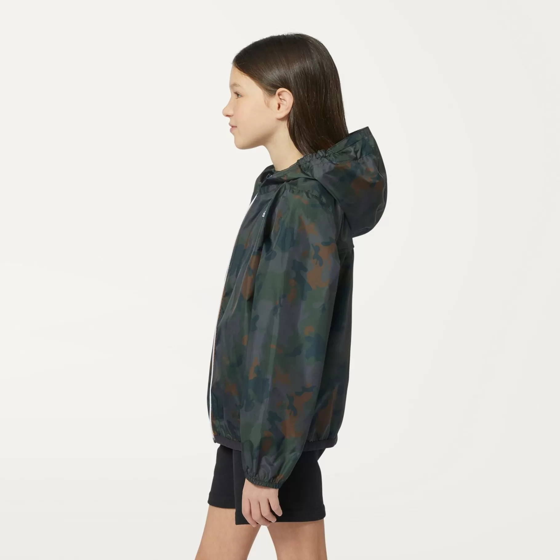 Coats And Long Jackets*K-WAY P. Le Vrai 3.0 Claude Graphic - Jackets - Mid - Kid Unisex - Camo Green Blk