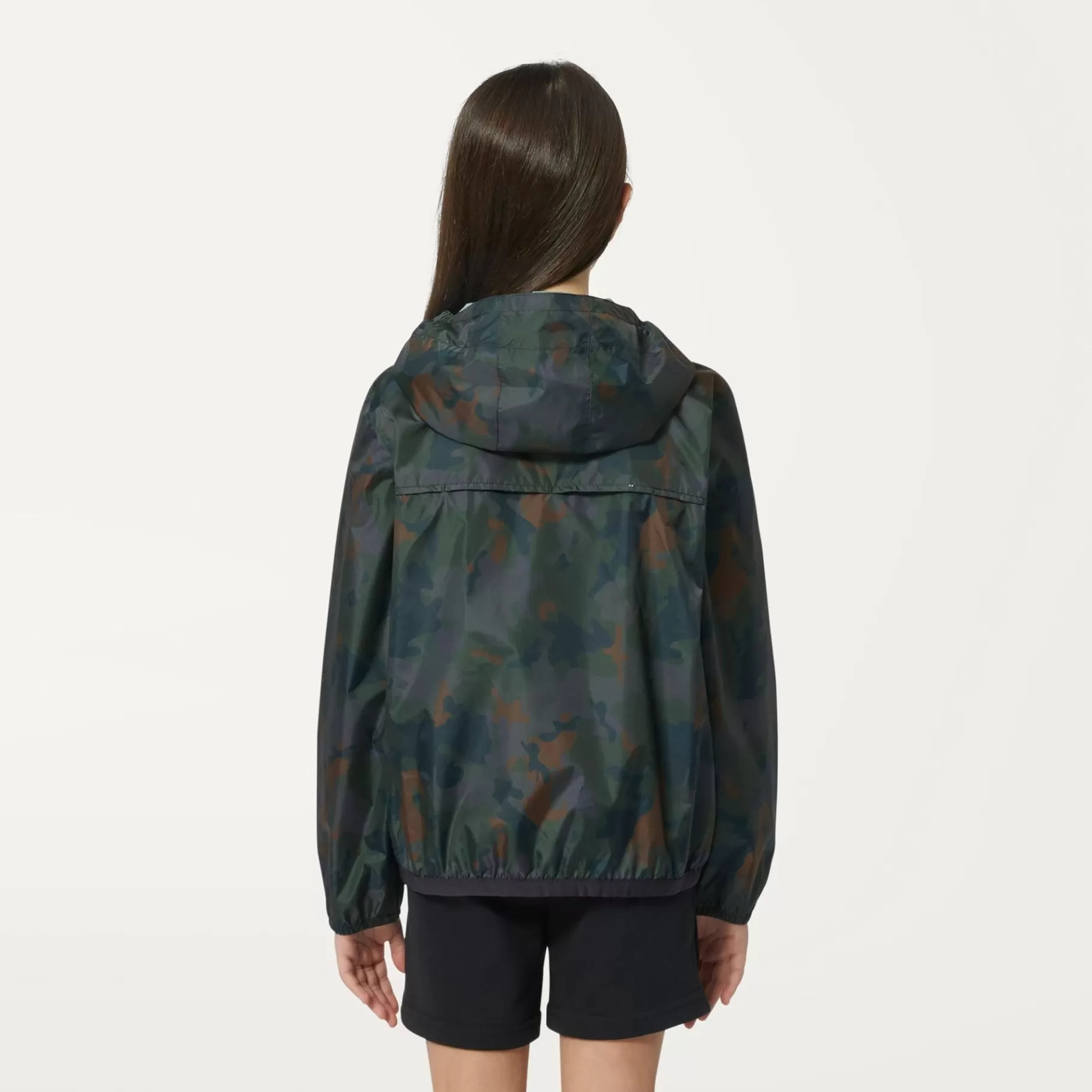 Coats And Long Jackets*K-WAY P. Le Vrai 3.0 Claude Graphic - Jackets - Mid - Kid Unisex - Camo Green Blk
