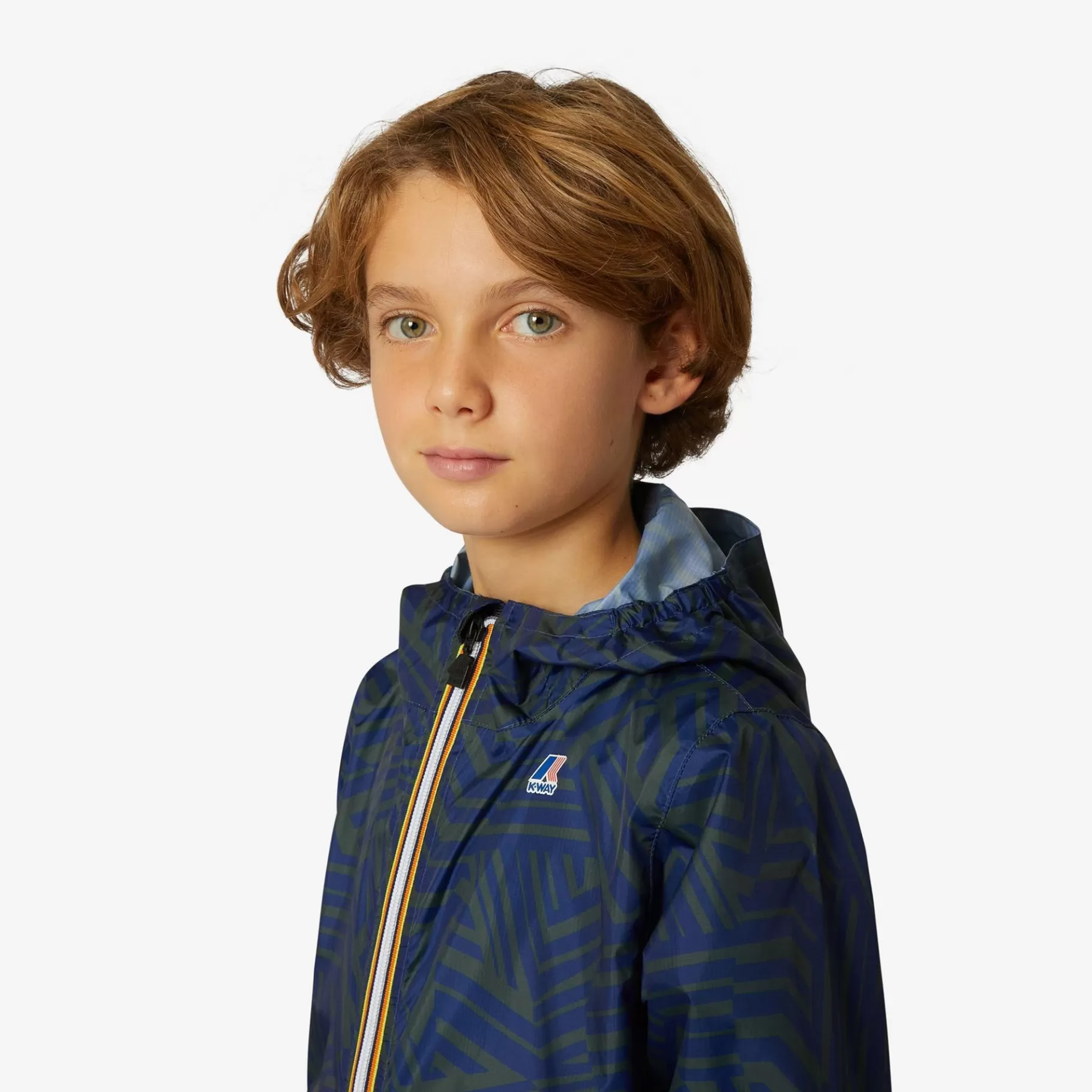 Coats And Long Jackets*K-WAY P. Le Vrai 3.0 Claude Graphic - Jackets - Mid - Kid Unisex - Optical Green Blue