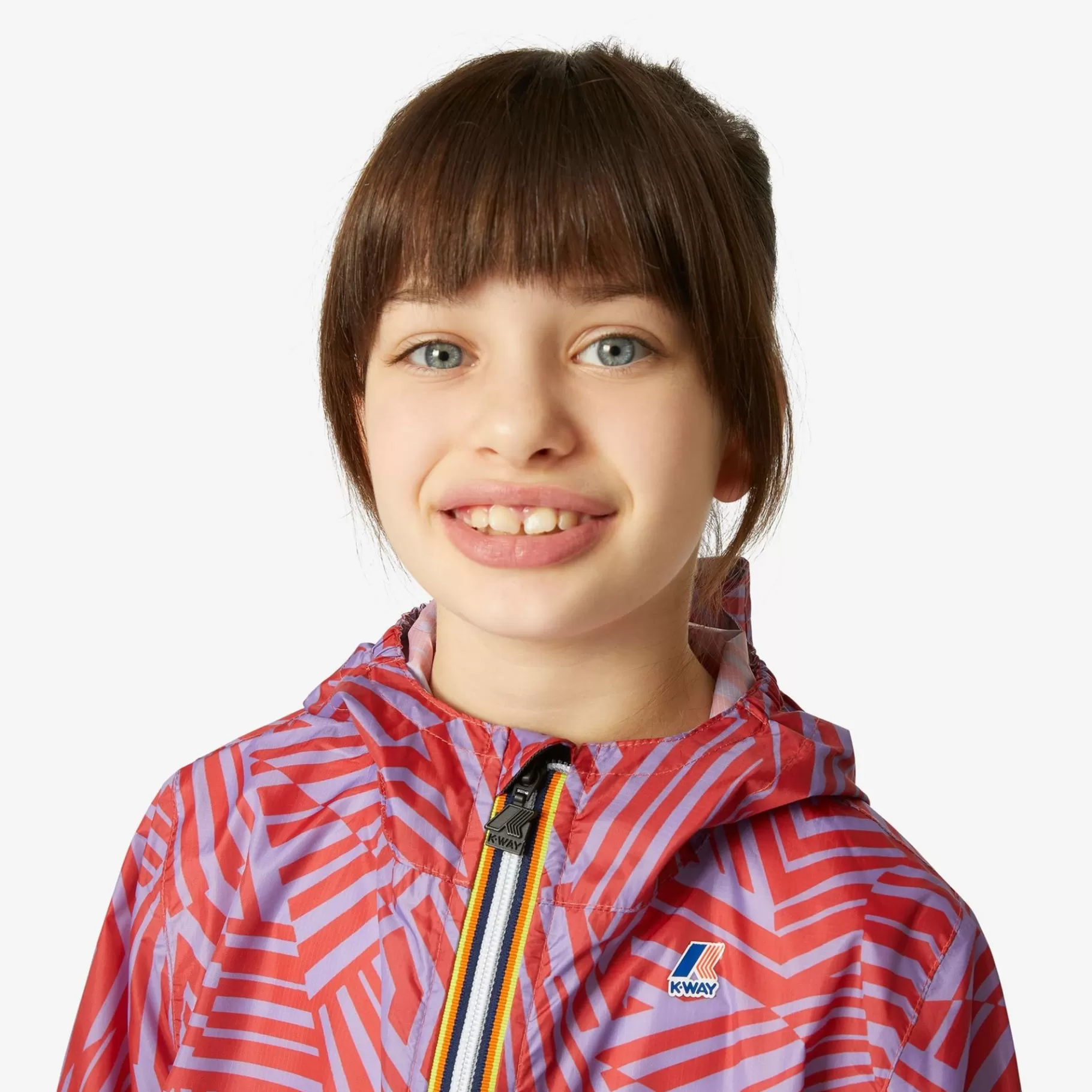 Coats And Long Jackets*K-WAY P. Le Vrai 3.0 Claude Graphic - Jackets - Mid - Kid Unisex - Optical Violet Red