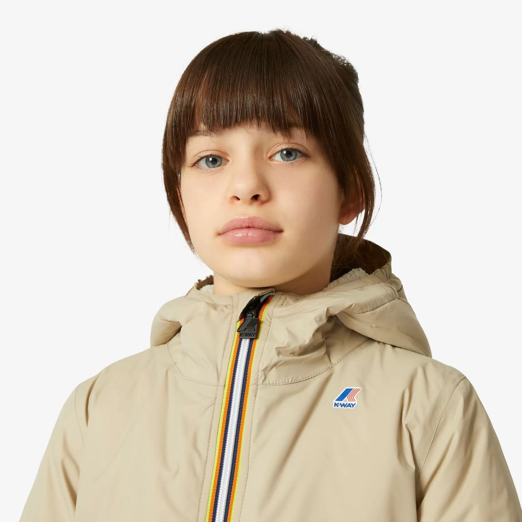 Coats And Long Jackets*K-WAY P. Le Vrai 3.0 Claude Orsetto - Jackets - Mid - Kid Unisex - Ecru-Beige Grey