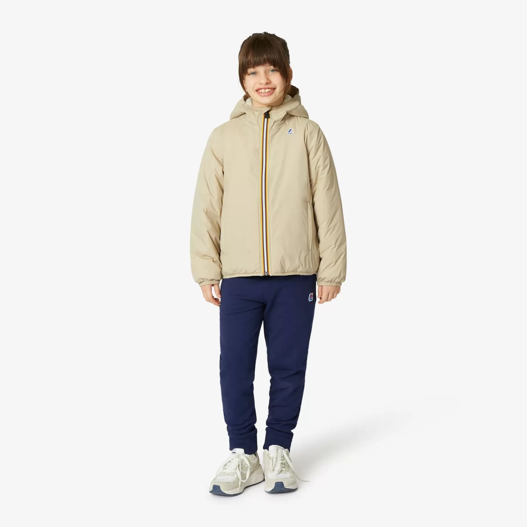 Coats And Long Jackets*K-WAY P. Le Vrai 3.0 Claude Orsetto - Jackets - Mid - Kid Unisex - Ecru-Beige Grey