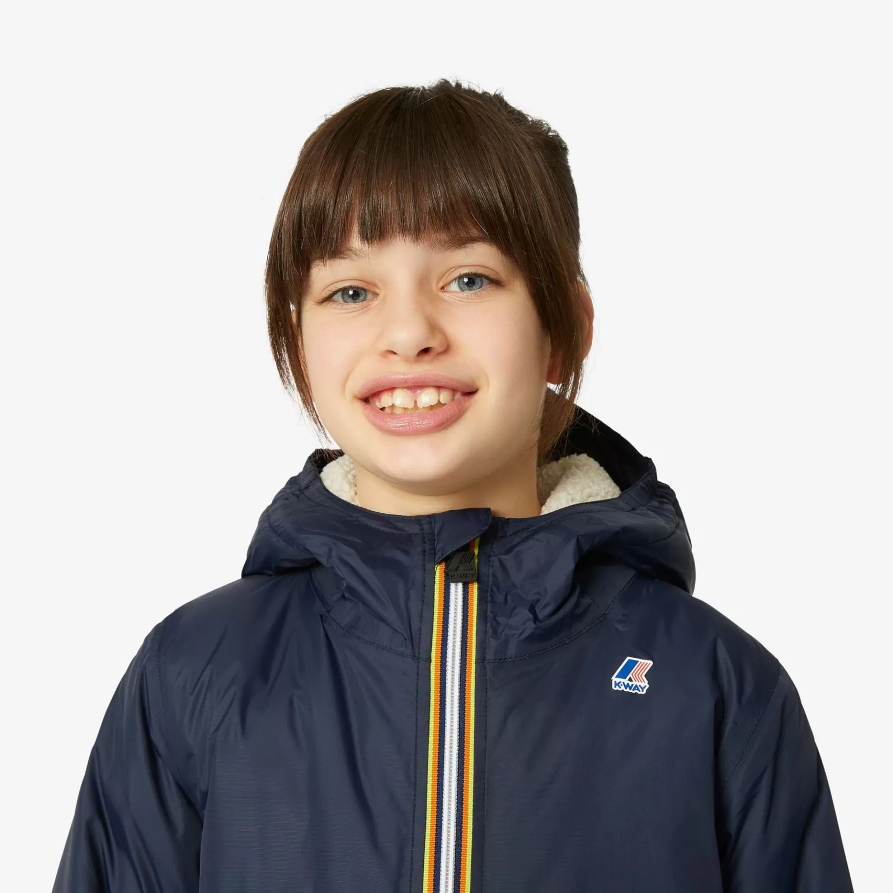 Coats And Long Jackets*K-WAY P. Le Vrai 3.0 Claude Orsetto - Jackets - Mid - Kid Unisex - Ecru-Blue Depht