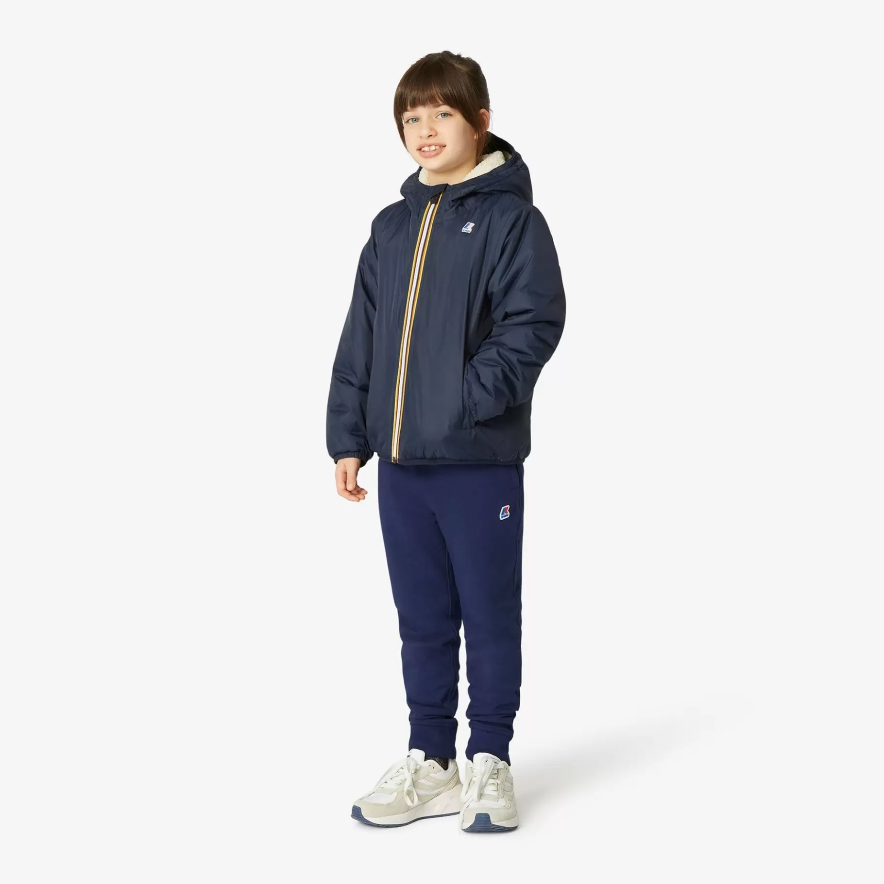 Le Vrai Classic*K-WAY P. Le Vrai 3.0 Claude Orsetto - Jackets - Mid - Kid Unisex - Ecru-Blue Depht