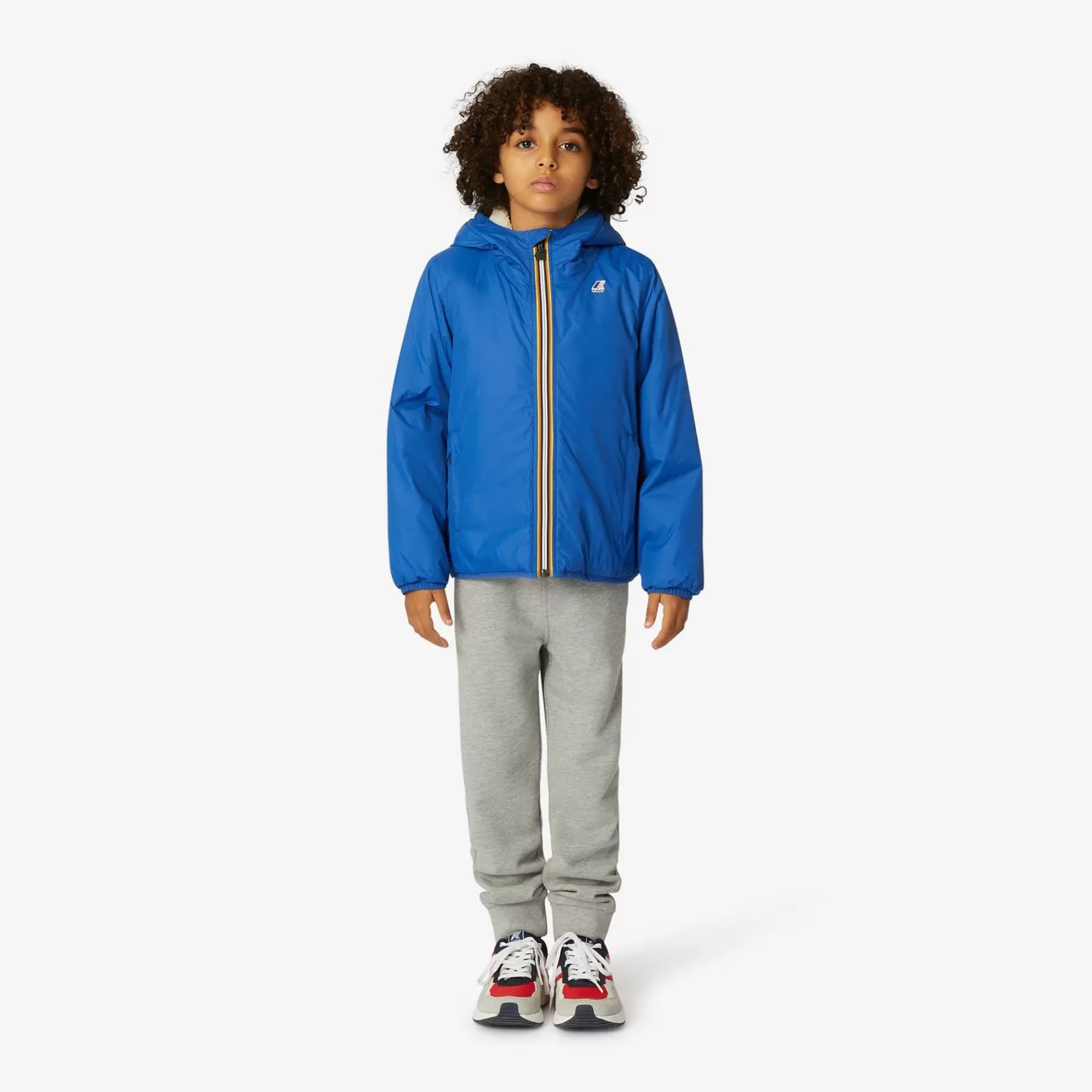 Coats And Long Jackets*K-WAY P. Le Vrai 3.0 Claude Orsetto - Jackets - Mid - Kid Unisex - Ecru-Blue Royal Marine