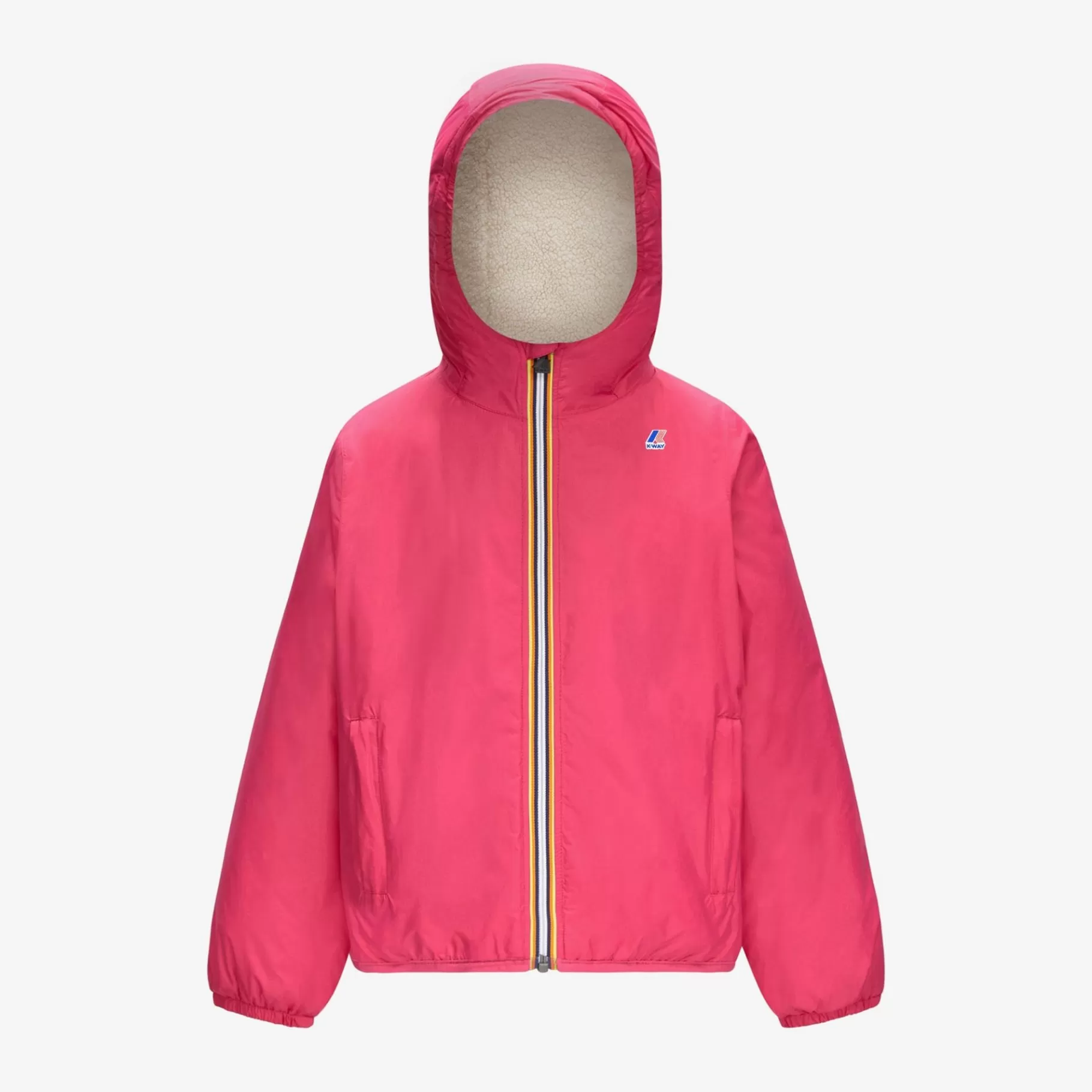 Coats And Long Jackets*K-WAY P. Le Vrai 3.0 Claude Orsetto - Jackets - Mid - Kid Unisex - Ecru-Fuchsia Magenta