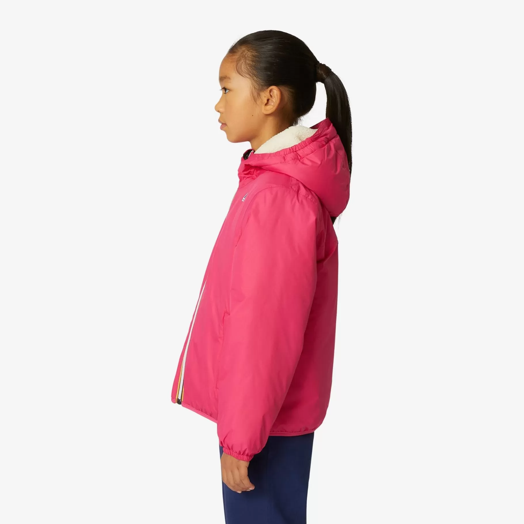 Le Vrai Classic*K-WAY P. Le Vrai 3.0 Claude Orsetto - Jackets - Mid - Kid Unisex - Ecru-Fuchsia Magenta