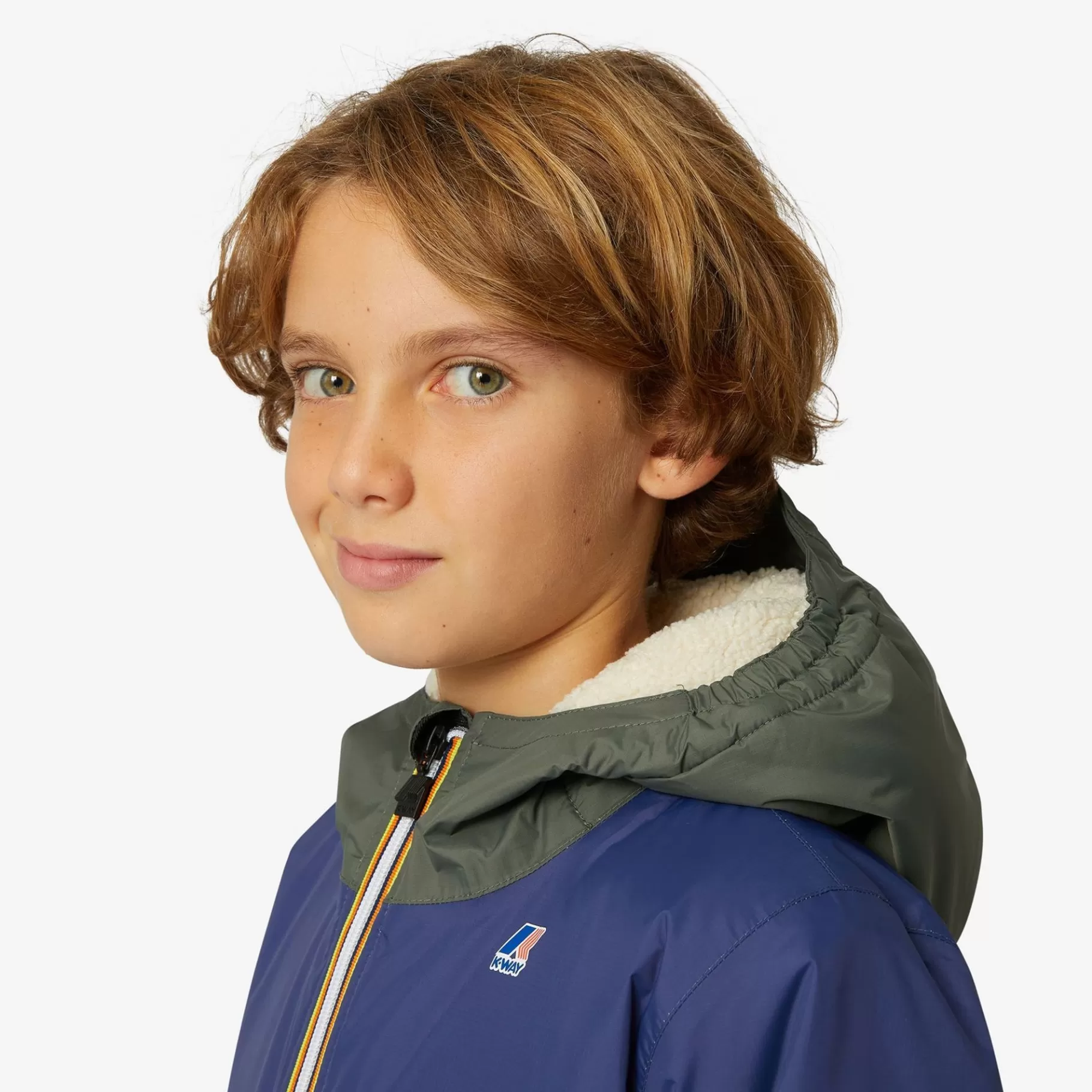 Coats And Long Jackets*K-WAY P. Le Vrai 3.0 Claude Orsetto - Jackets - Mid - Kid Unisex - Ecru-Green B-Blue M