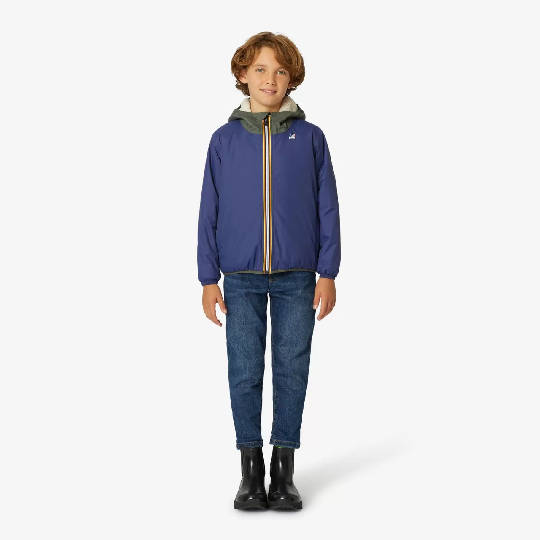 Coats And Long Jackets*K-WAY P. Le Vrai 3.0 Claude Orsetto - Jackets - Mid - Kid Unisex - Ecru-Green B-Blue M